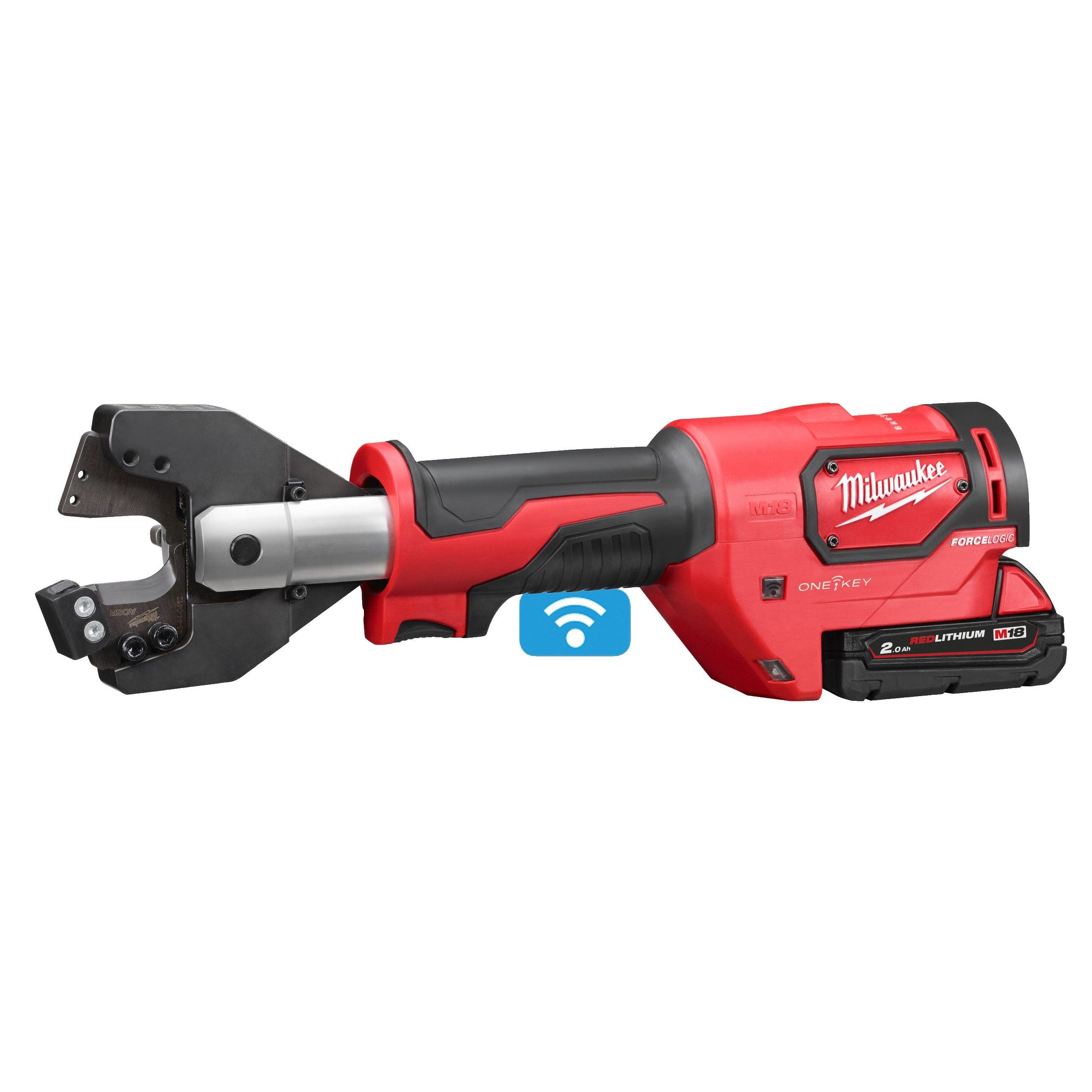 Dispozitiv hidraulic tăiere cablu 35 mm M18™ FORCE LOGIC™ Milwaukee M18ONEHCC-201C, cod 4933464304, 1 x M18 B2 acumulator, M12-18 C încărcător, cutie plastic - BIG STORE (Dynamic Tools SRL)