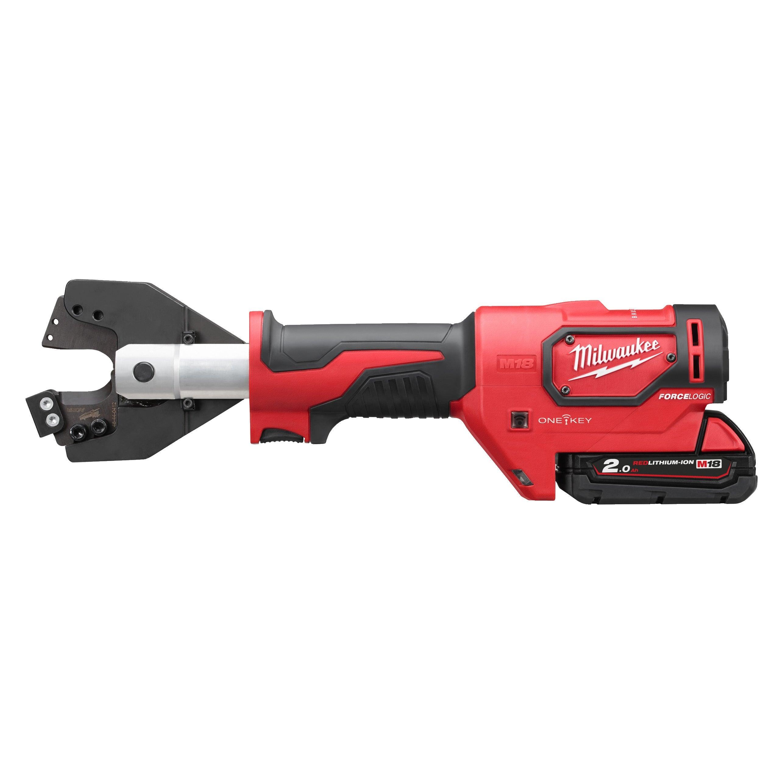 Dispozitiv hidraulic tăiere cablu 35 mm M18™ FORCE LOGIC™ Milwaukee M18ONEHCC-201C, cod 4933464304, 1 x M18 B2 acumulator, M12-18 C încărcător, cutie plastic - BIG STORE (Dynamic Tools SRL)