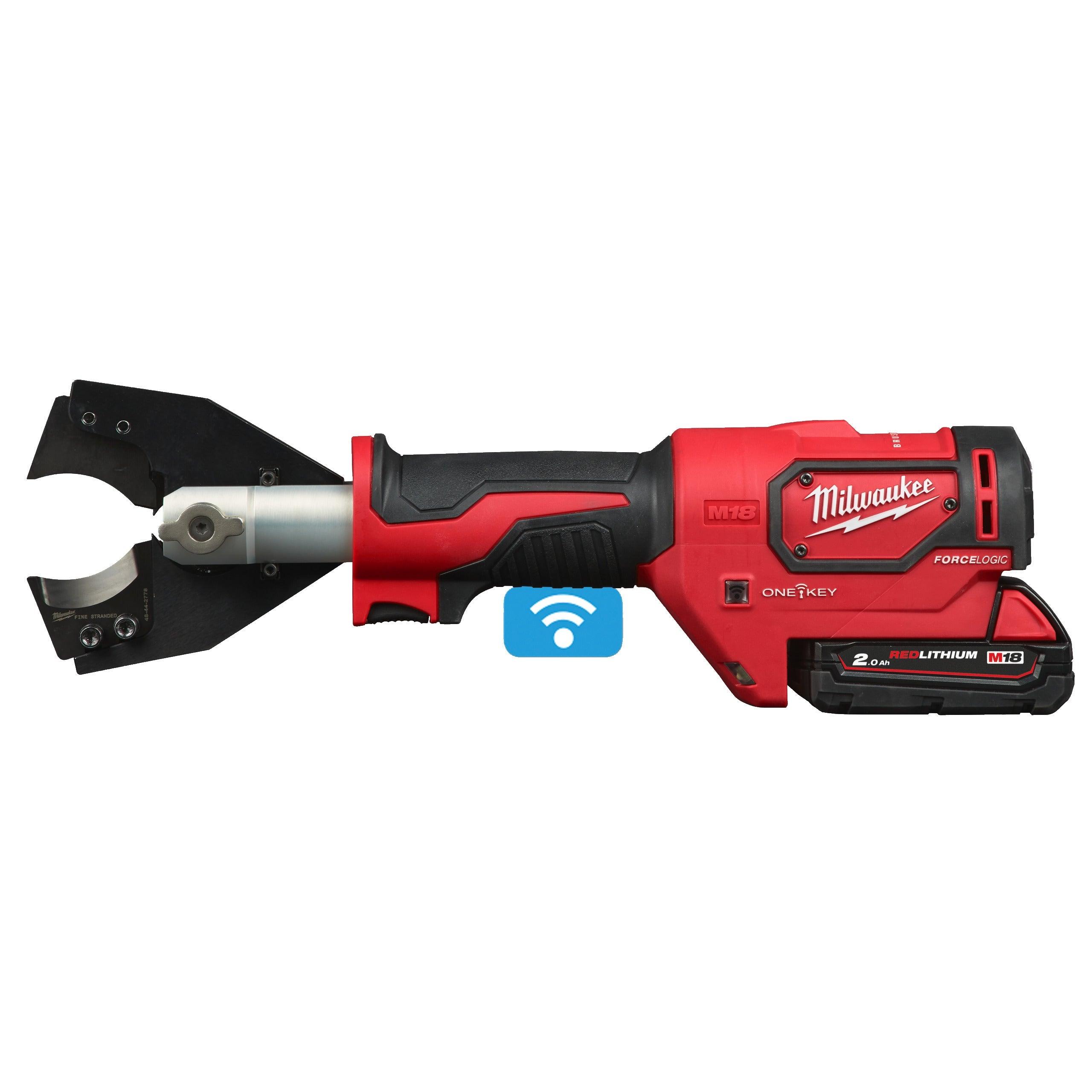Dispozitiv hidraulic tăiere cablu 35 mm M18™ FORCE LOGIC™ Milwaukee M18ONEHCC-201, cod 4933464309, 1 x M18 B2 acumulator, M12-18 C încărcător, cutie plastic - BIG STORE (Dynamic Tools SRL)