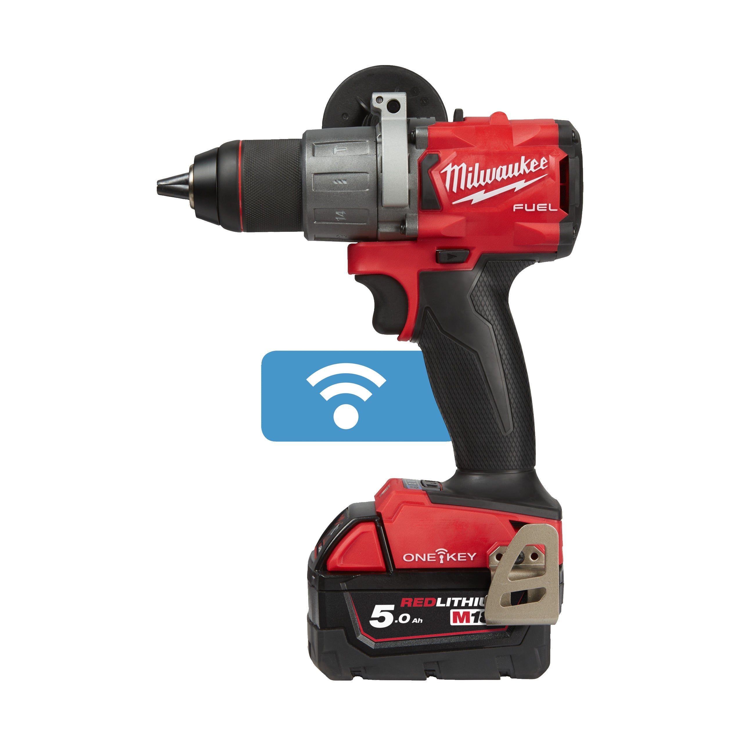 Mașină de găurit cu percuție ONE-KEY™ M18 FUEL™ Milwaukee M18ONEPD2-502X, cod 4933464527, 2 x M18 B5 acumulator, M12-18 FC încărcător, cutie HD - BIG STORE (Dynamic Tools SRL)
