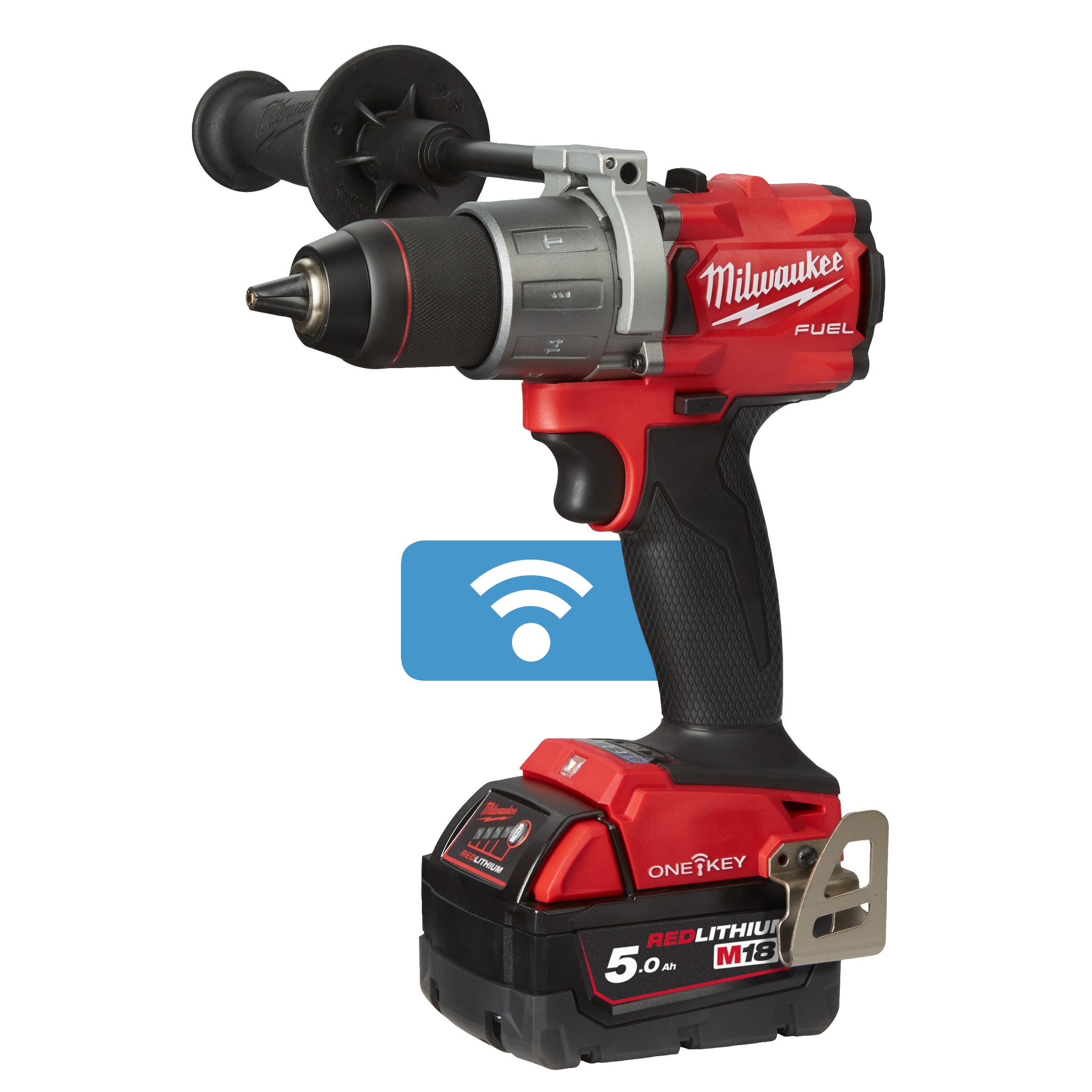 Mașină de găurit cu percuție ONE-KEY™ M18 FUEL™ Milwaukee M18ONEPD2-502X, cod 4933464527, 2 x M18 B5 acumulator, M12-18 FC încărcător, cutie HD - BIG STORE (Dynamic Tools SRL)