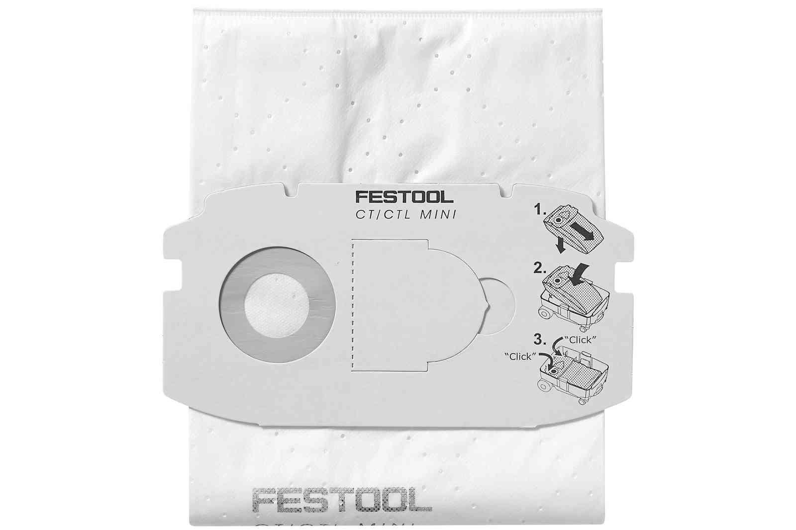 Sac filtrant pentru aspirator Festool SC-FIS-CT MINI/5, set 5 bucăți, cod 498410 - BIG STORE (Dynamic Tools SRL)
