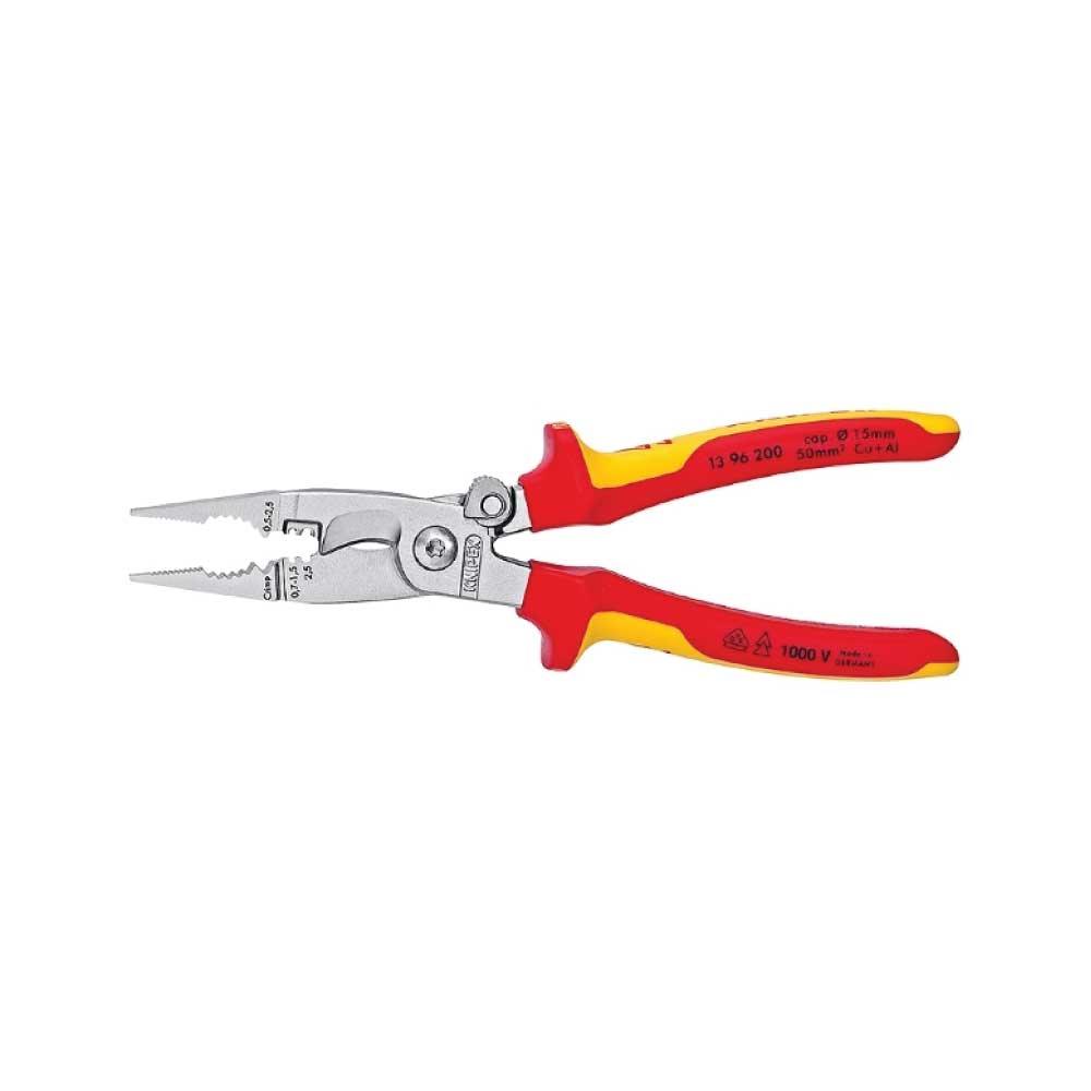 Clește Knipex pentru instalații pentru electricieni, cromat, 200 mm, cod 1396200 - BIG STORE (Dynamic Tools SRL)