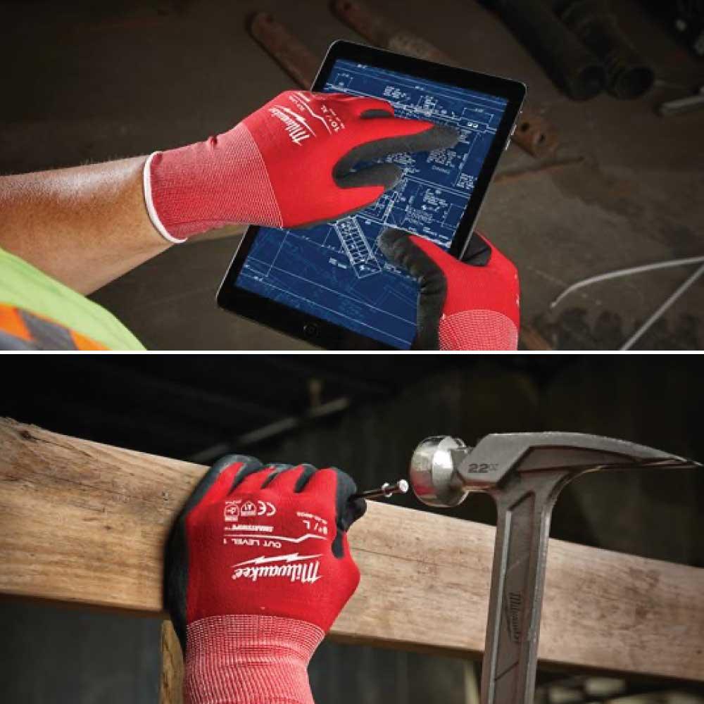 Mănuși Milwaukee Cut Level 1 rezistente la tăiere, mărimea XXL/11, 12 perechi, 4932471617 - BIG STORE (Dynamic Tools SRL)