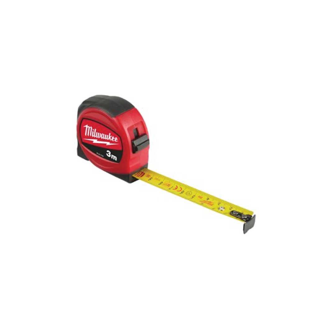 Ruletă Milwaukee SlimLine, 3 m x 16 mm, cod 48227703 - BIG STORE (Dynamic Tools SRL)
