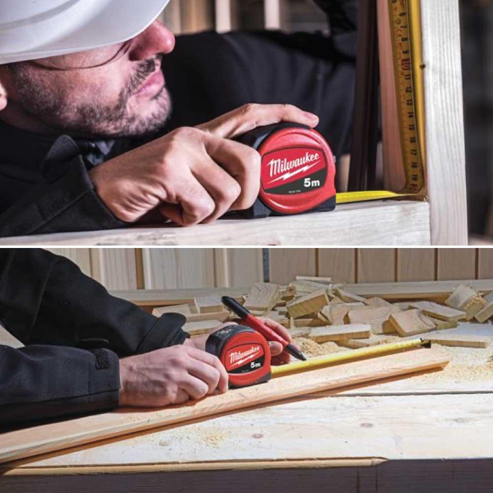 Ruletă Milwaukee SlimLine, 5 m x 19 mm, cod 48227705 - BIG STORE (Dynamic Tools SRL)