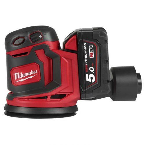 Șlefuitor orbital Milwaukee M18BOS125-502B, (2 x 5,0Ah), cod 4933464229 - BIG STORE (Dynamic Tools SRL)