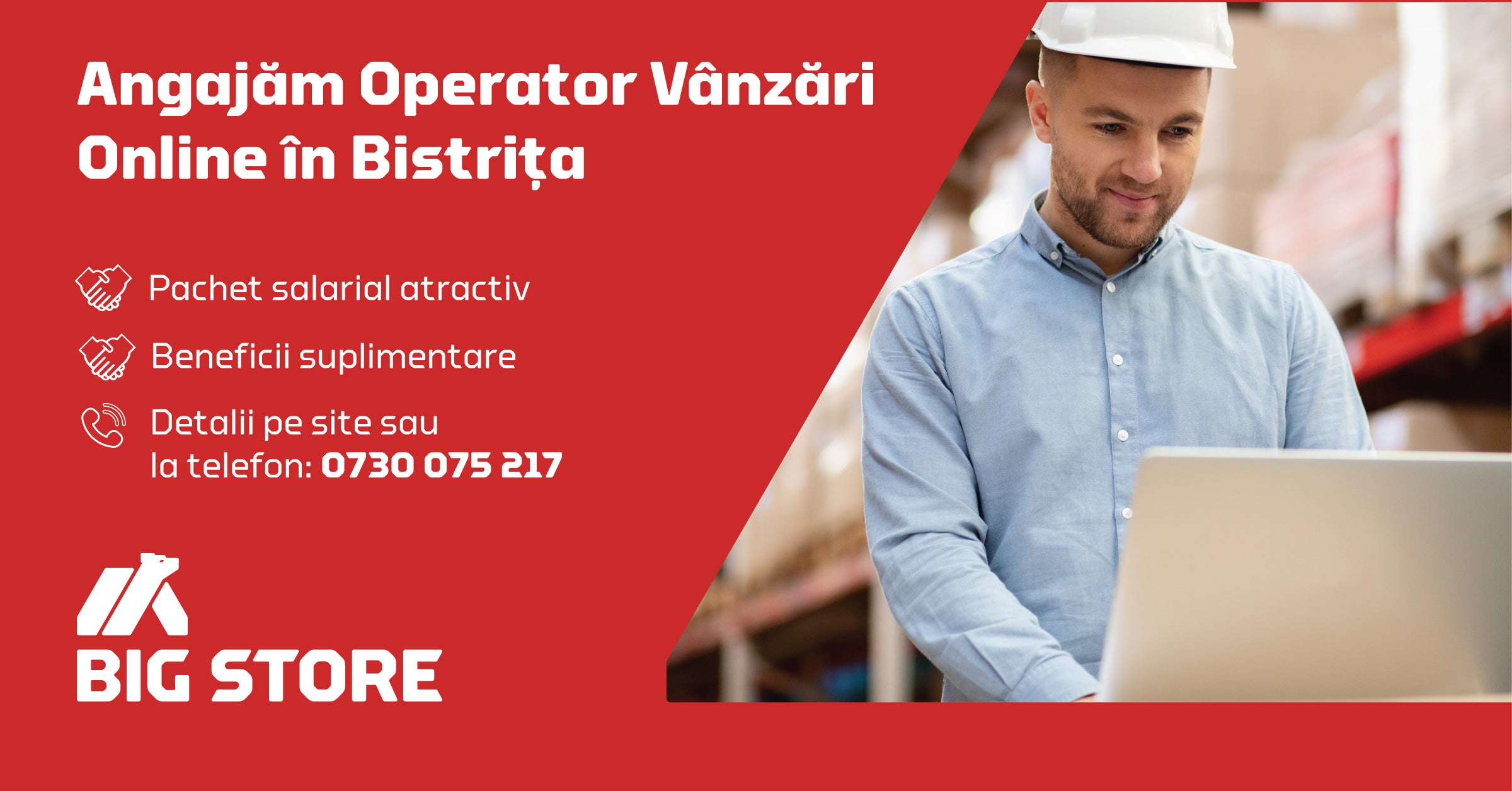 Angajăm Operator Vânzări Online și Prelucrare Date în Bistrița