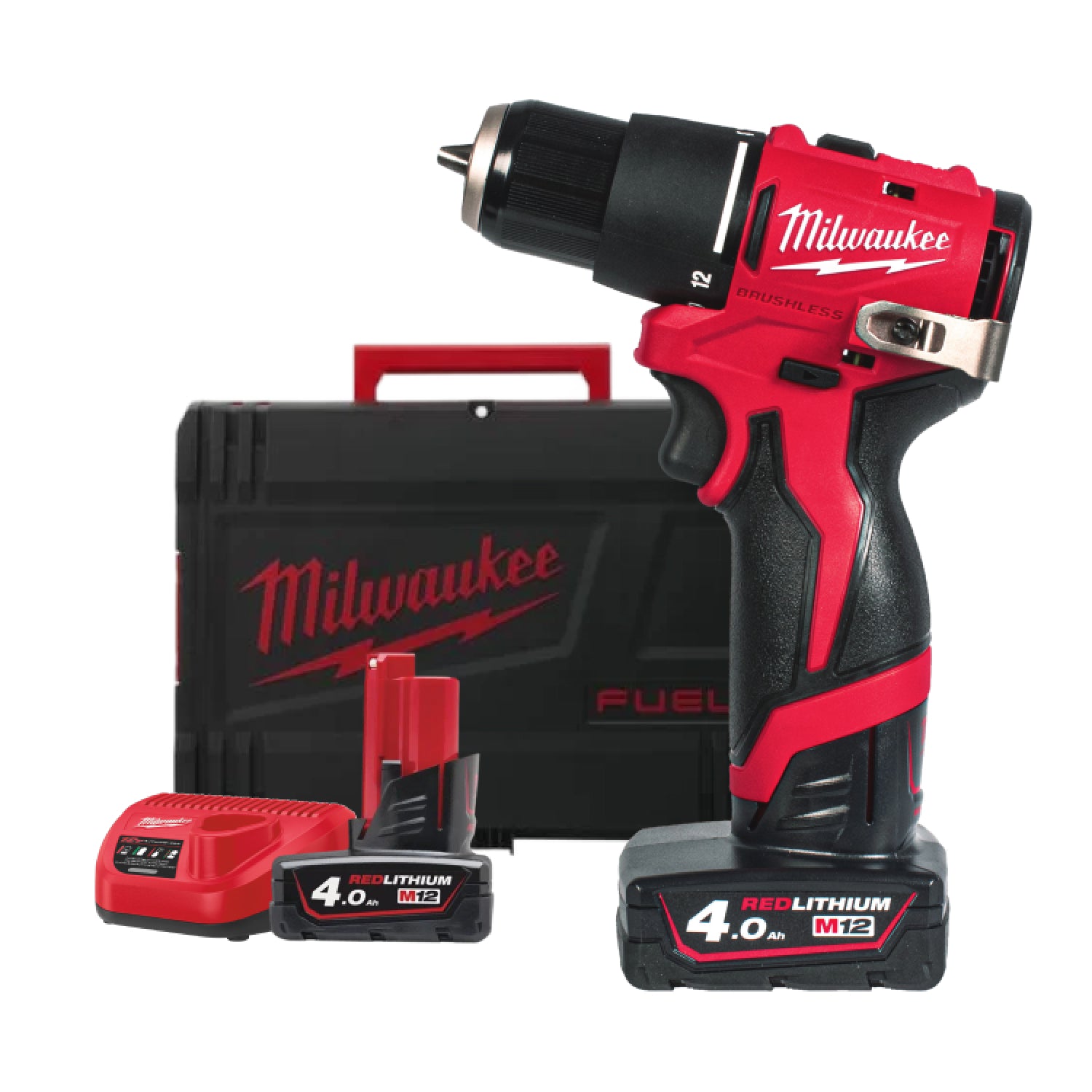 Mașină de găurit compactă Milwaukee M12 BLPDRC, cu percuție și motor fără perii