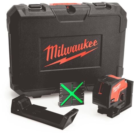 Nivelă laser 12V, fascicul verde, linie transversală, funcție fir cu plumb, Milwaukee M12 CLLP-0C, cod 4933478101, fără acumulator, fără încărcător, Kitbox