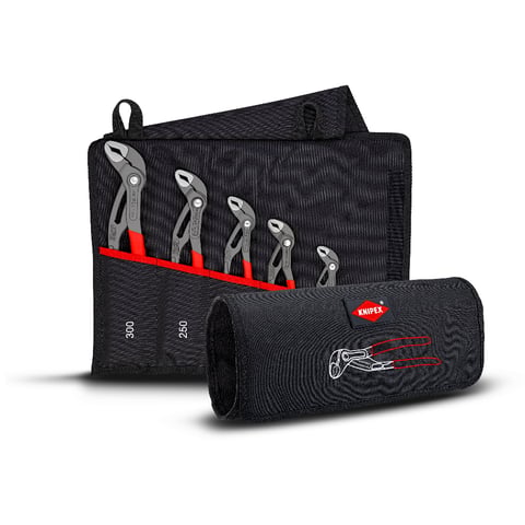 Set clești Cobra® 5 piese în husă rulantă KNIPEX 001955S5