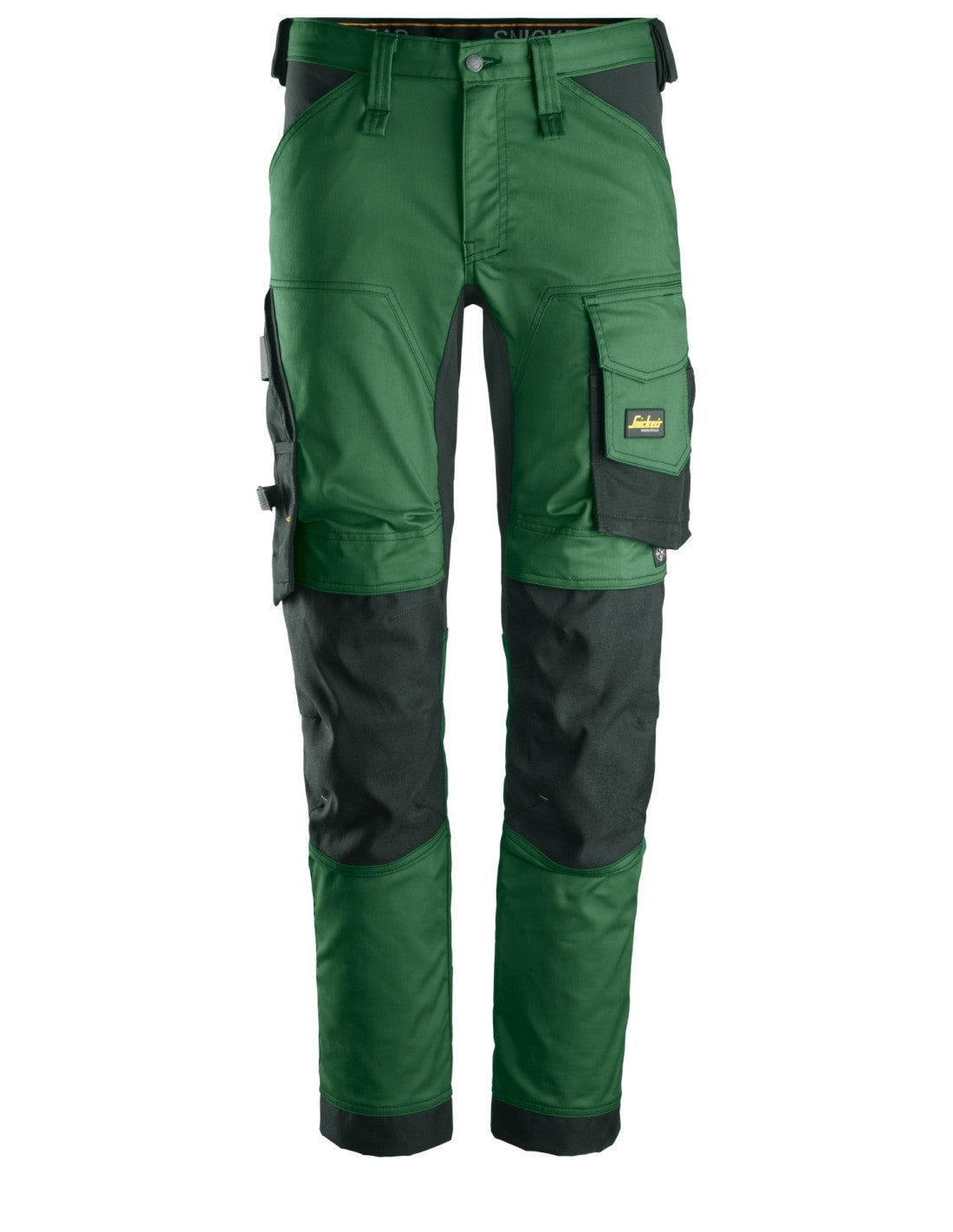 Pantaloni de lucru, stretch, Snickers Workwear, AllroundWork, 6341, Forest Green/Black