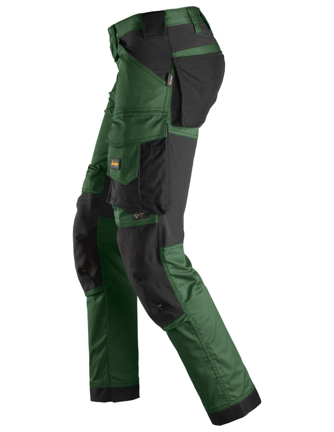 Pantaloni de lucru, stretch, Snickers Workwear, AllroundWork, 6341, Forest Green/Black