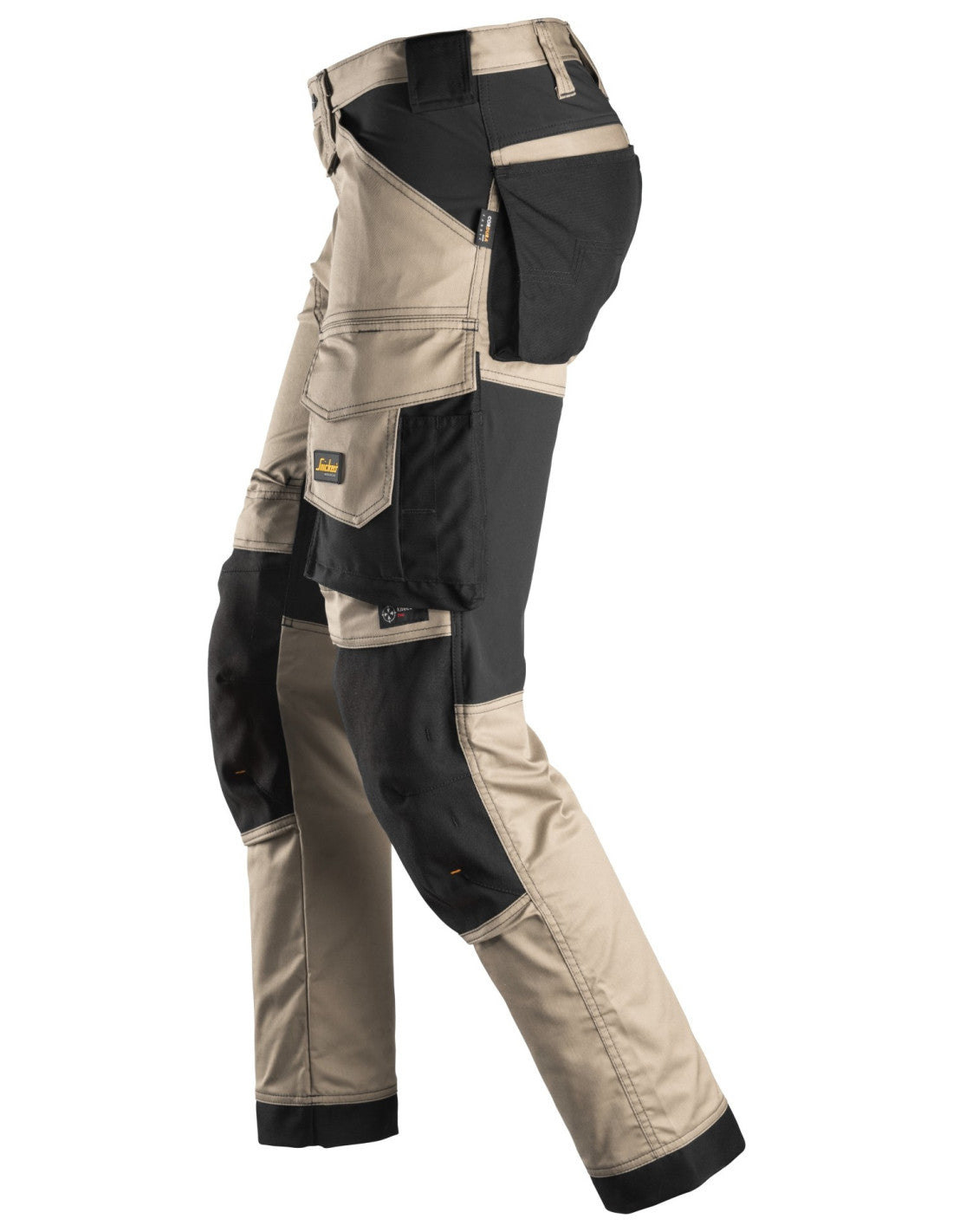 Pantaloni de lucru, stretch, Snickers Workwear, AllroundWork, 6341, Khaki/Black