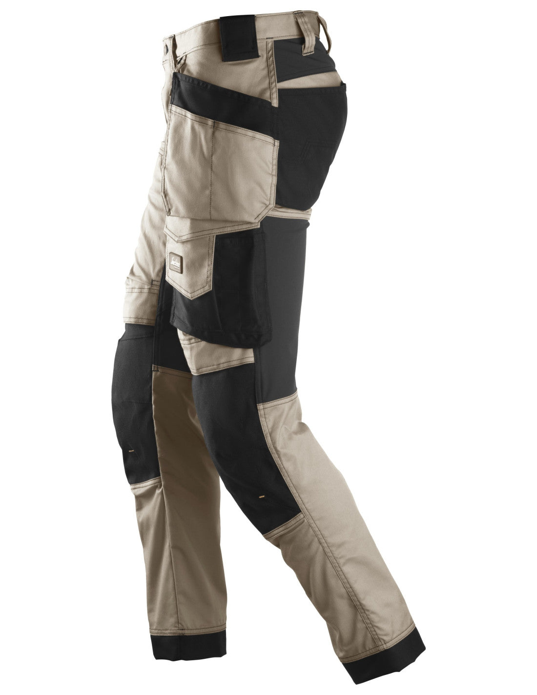 Pantaloni de lucru, stretch, cu buzunare holster, Snickers Workwear, AllroundWork, 6241, Khaki/Black
