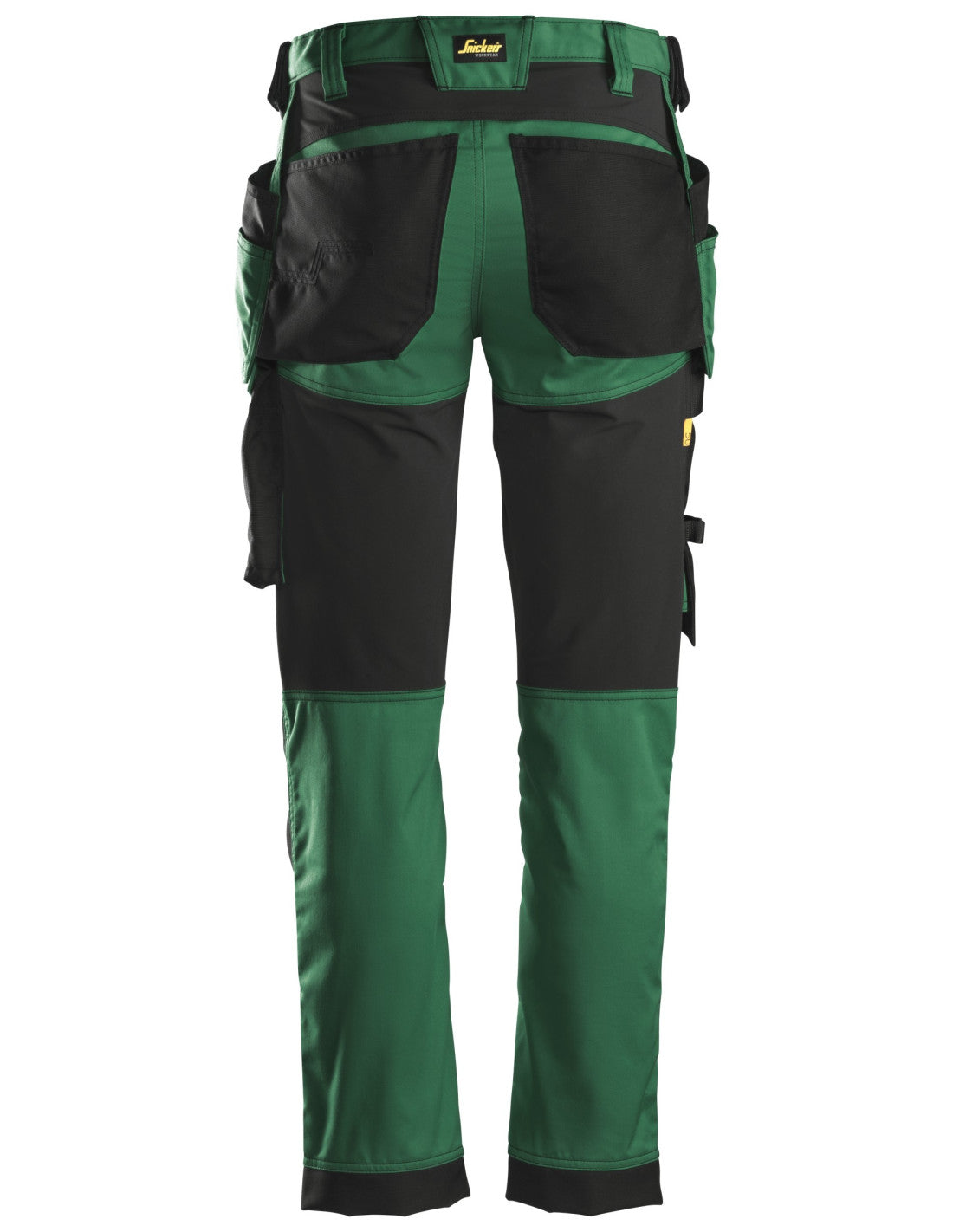 Pantaloni de lucru, stretch, cu buzunare holster, Snickers Workwear, AllroundWork, 6241, Forest Green/Black