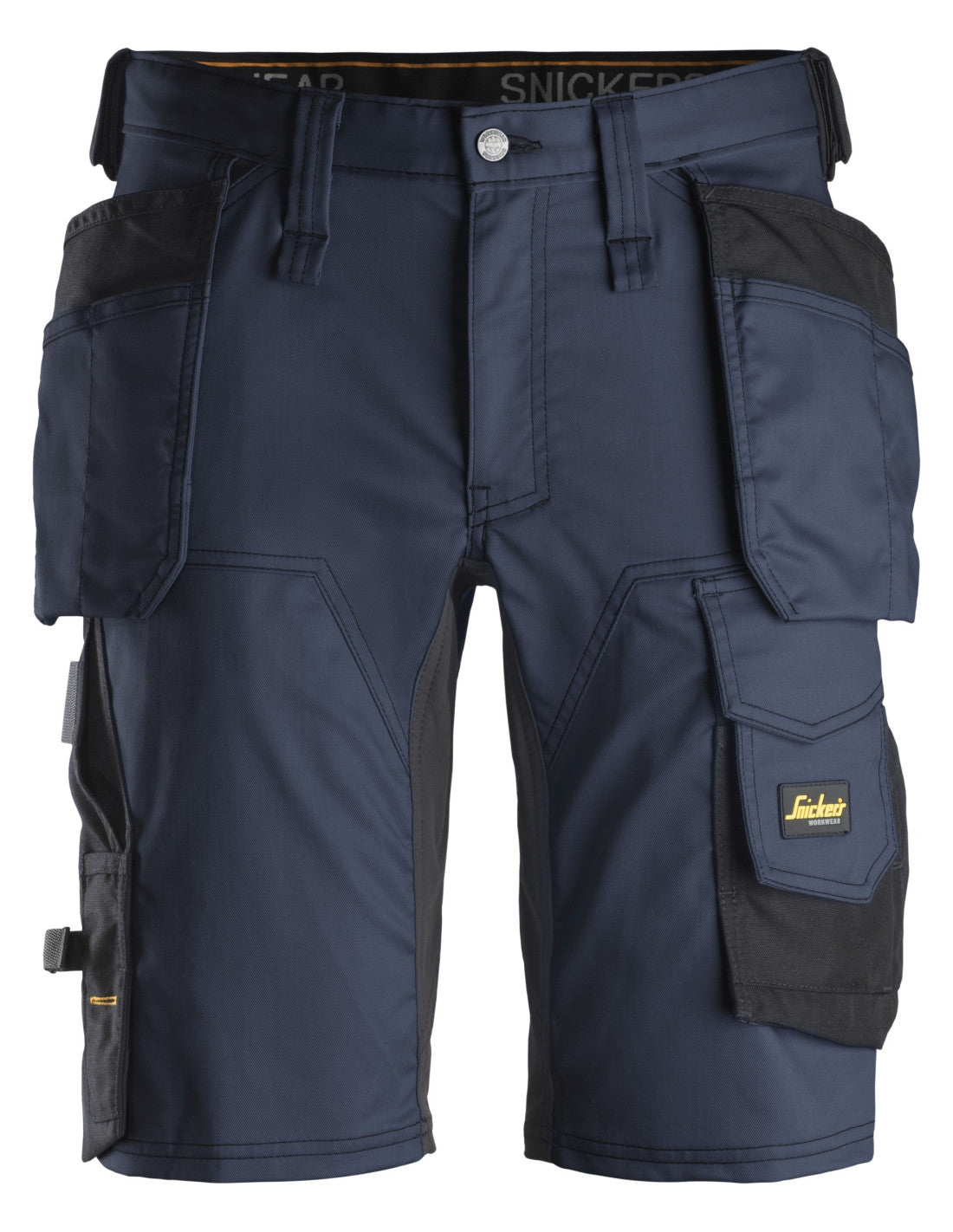 Pantaloni scurți de lucru, stretch, cu buzunare holster, Snickers Workwear, AllroundWork, 6141, Navy/Black