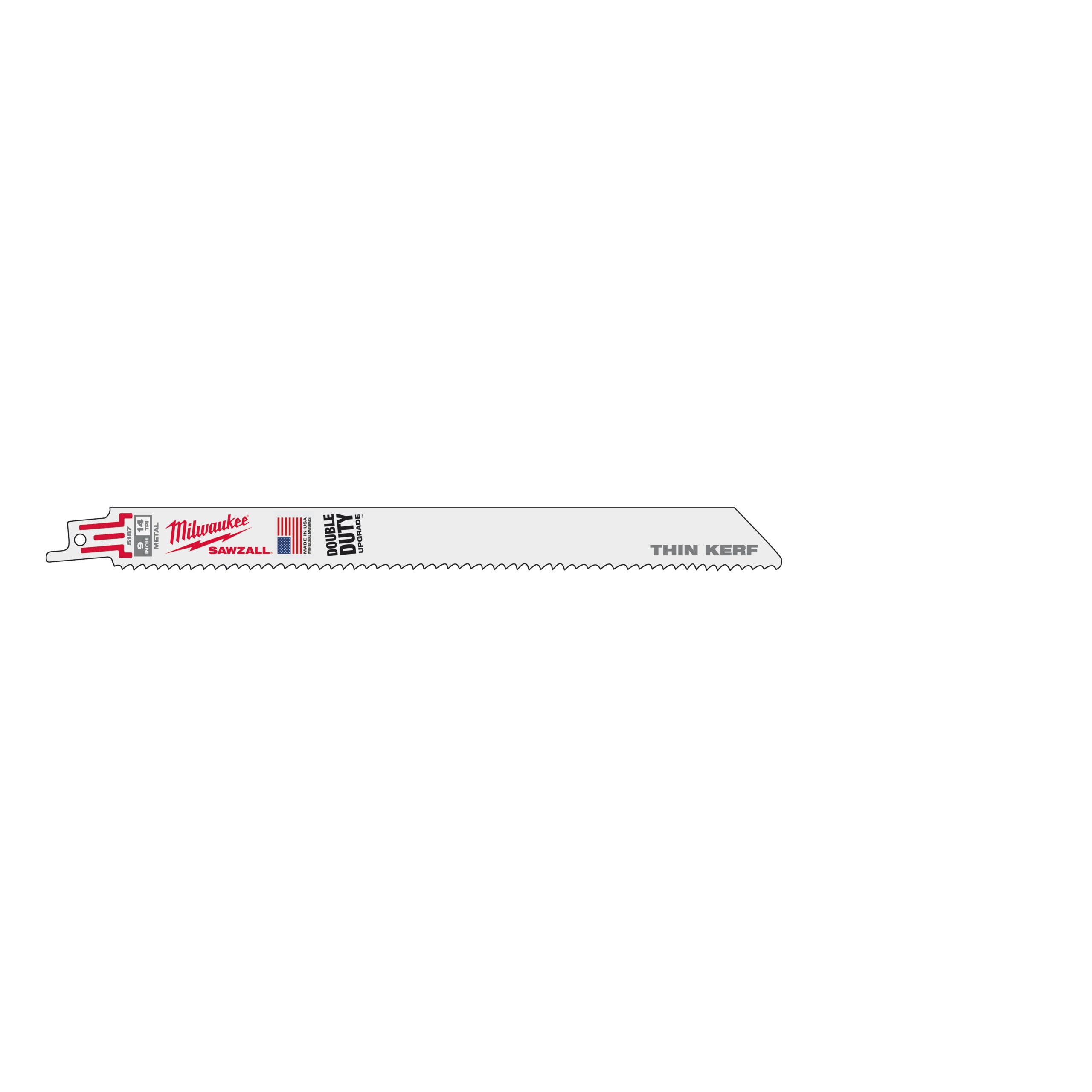 Pânză pentru fierăstrău sabie Sawzall Metal: Pânze THIN KERF Milwaukee 300mm x 18 Tpi, cod 48475189