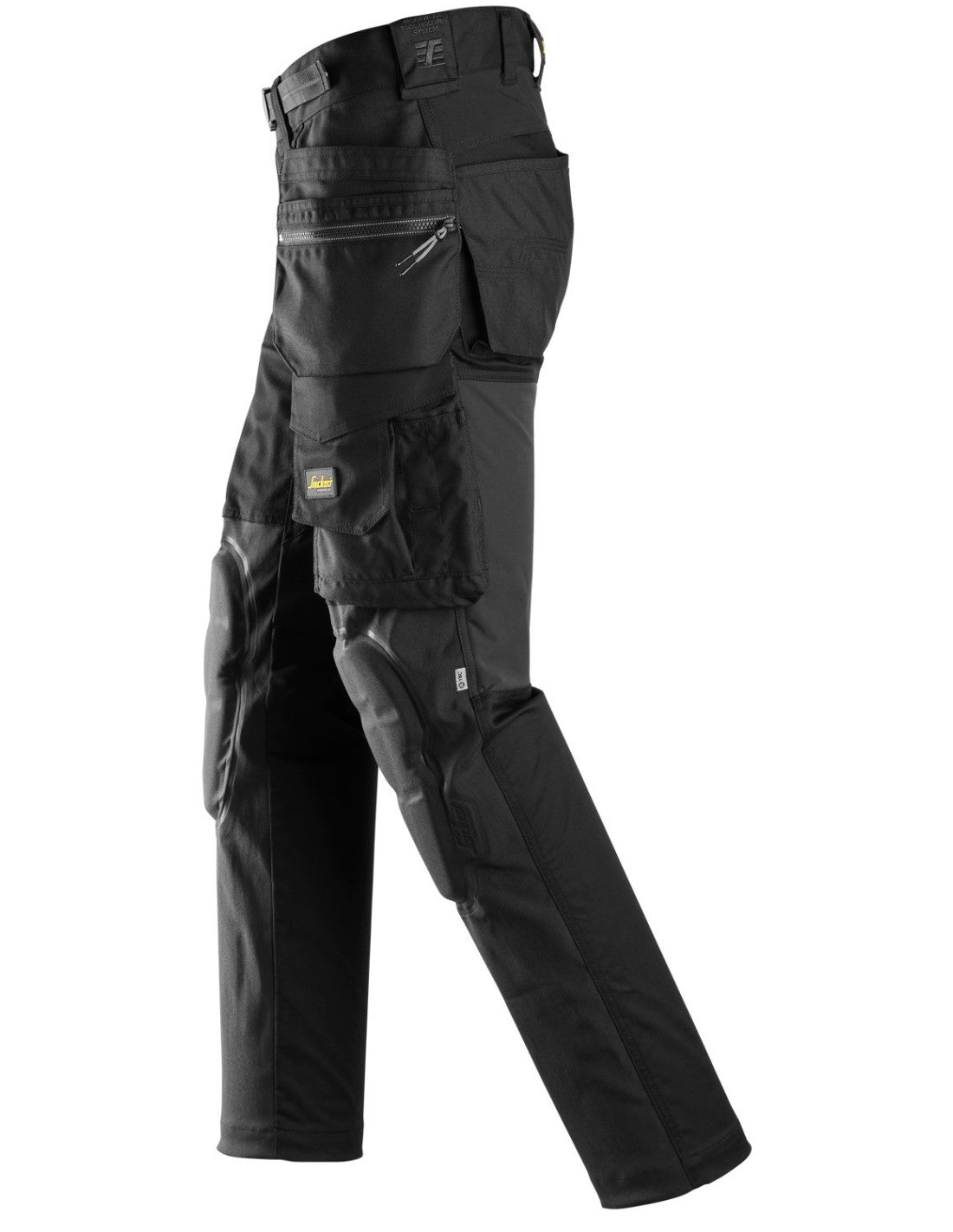 Pantaloni de lucru cu genunchiere integrate & buzunare holster, Snickers Workwear, AllroundWork, 6590, Black/Black