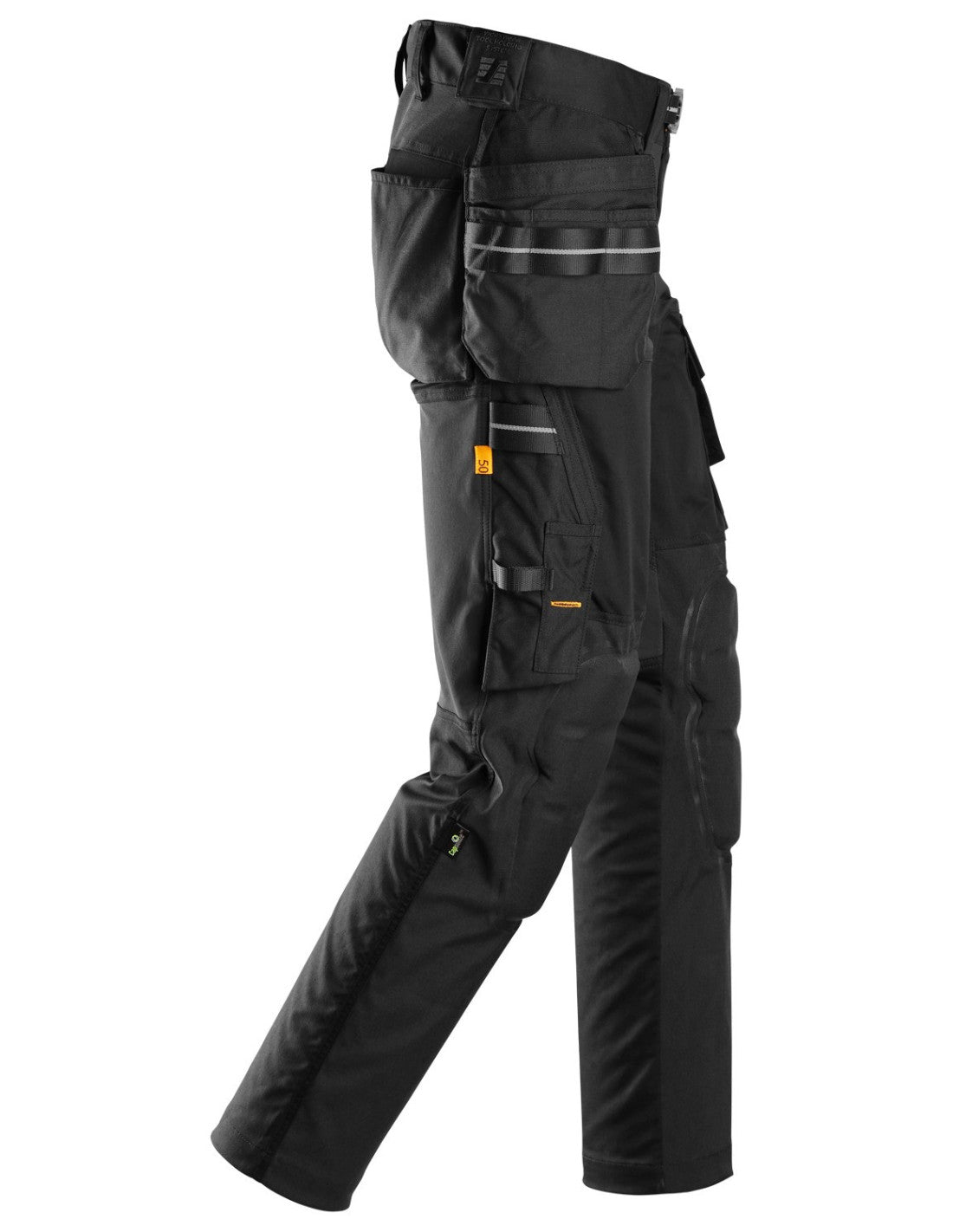Pantaloni de lucru cu genunchiere integrate & buzunare holster, Snickers Workwear, AllroundWork, 6590, Black/Black