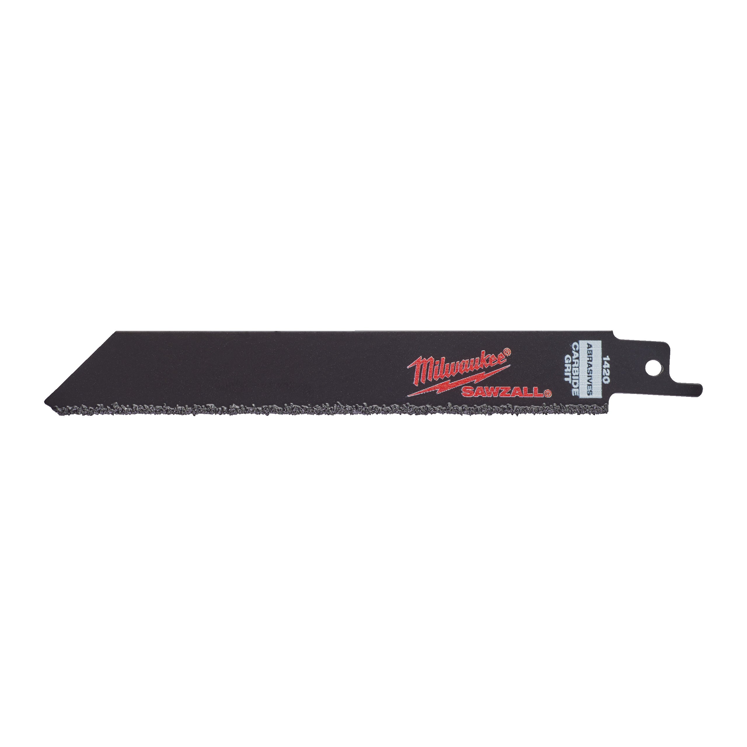 Pânză pentru fierăstrău sabie Sawzall Aplicații speciale: fontă / materiale abrazive / fibră de sticlă Milwaukee 150mm x Carbide Grit, cod 48471420