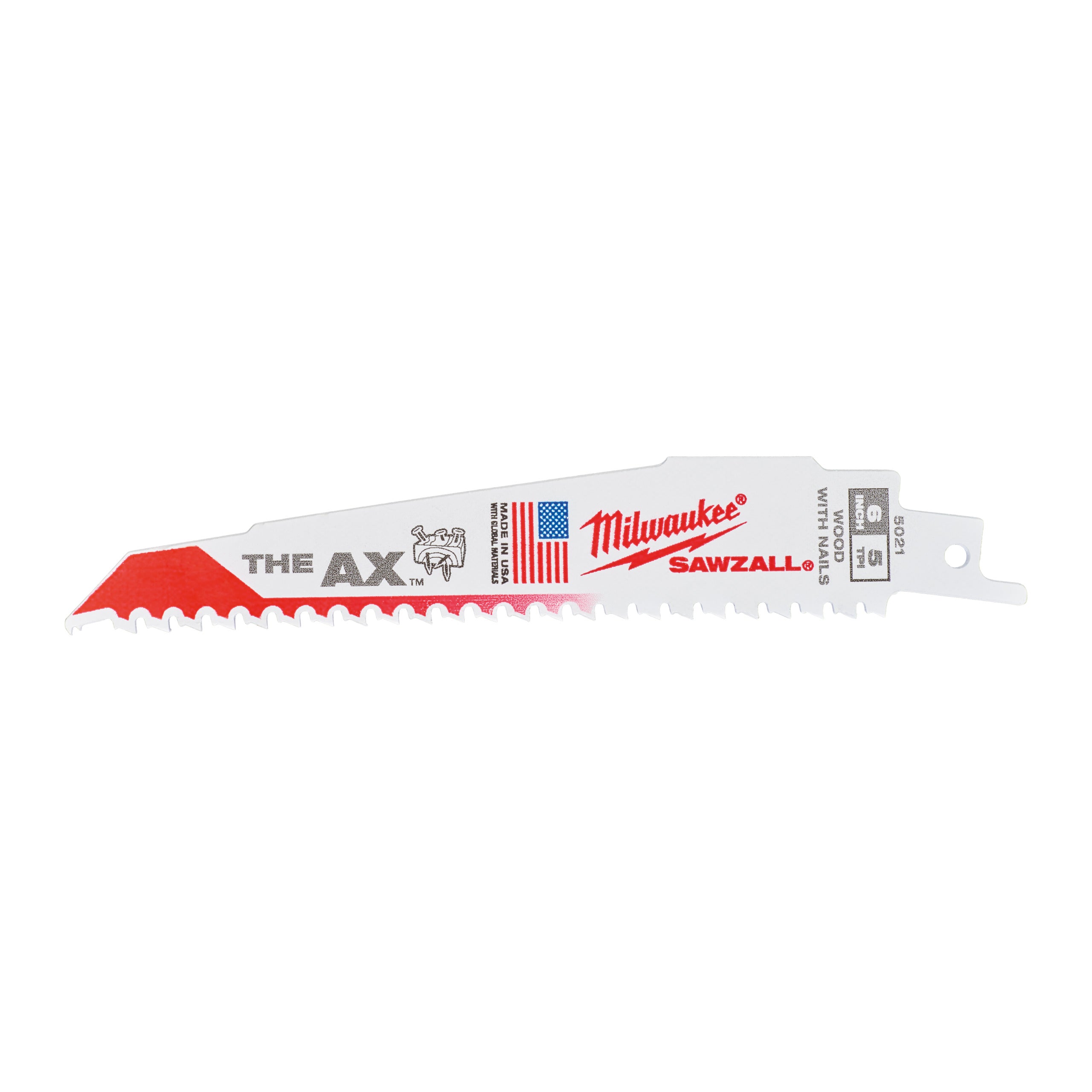 Pânză pentru fierăstrău sabie Sawzall Heavy Duty AX™ pentru lucrări de demolare Milwaukee AX 150mm x 5 Tpi, cod 48475021