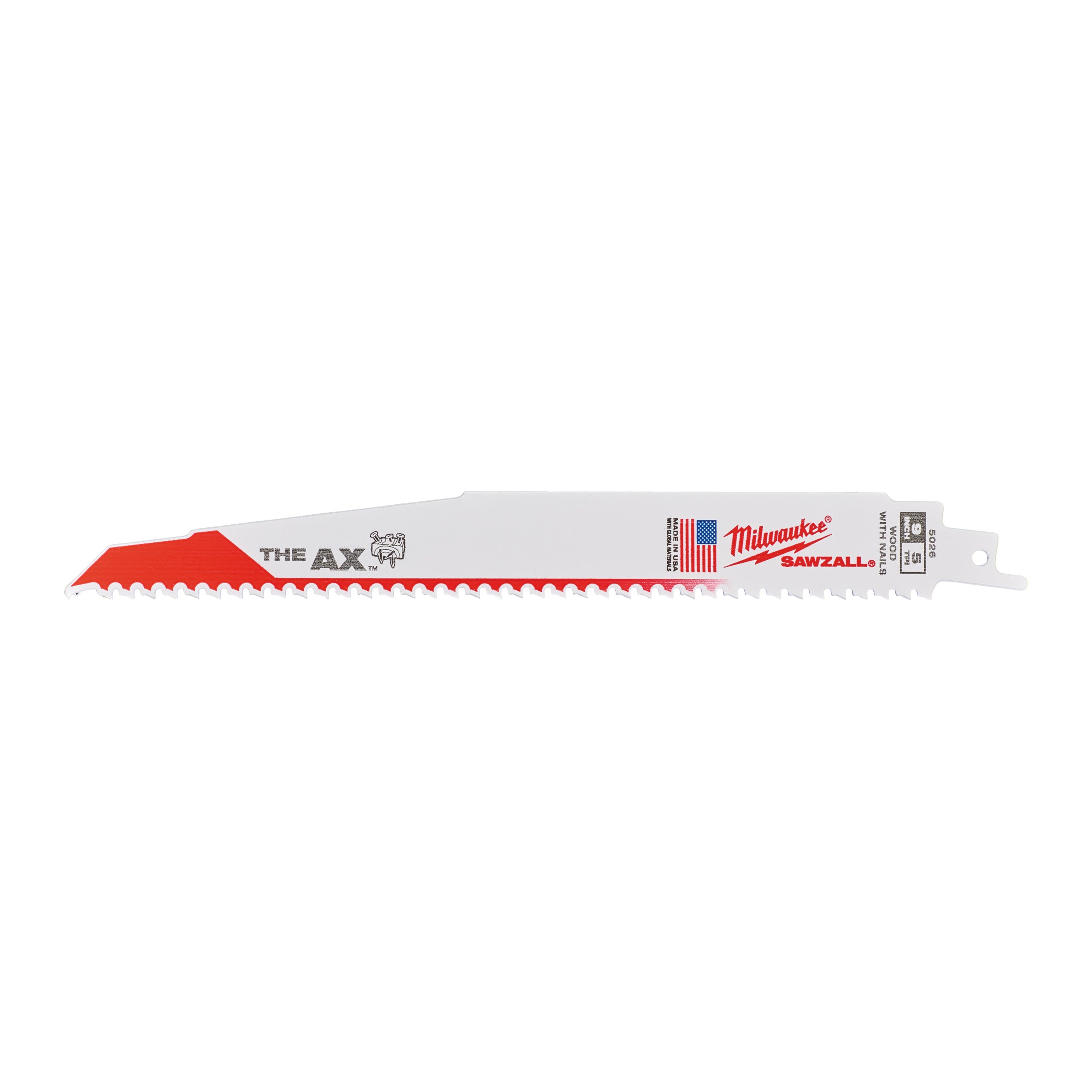 Pânză pentru fierăstrău sabie Sawzall Heavy Duty AX™ pentru lucrări de demolare Milwaukee AX 230mm x 5 Tpi, cod 48475026