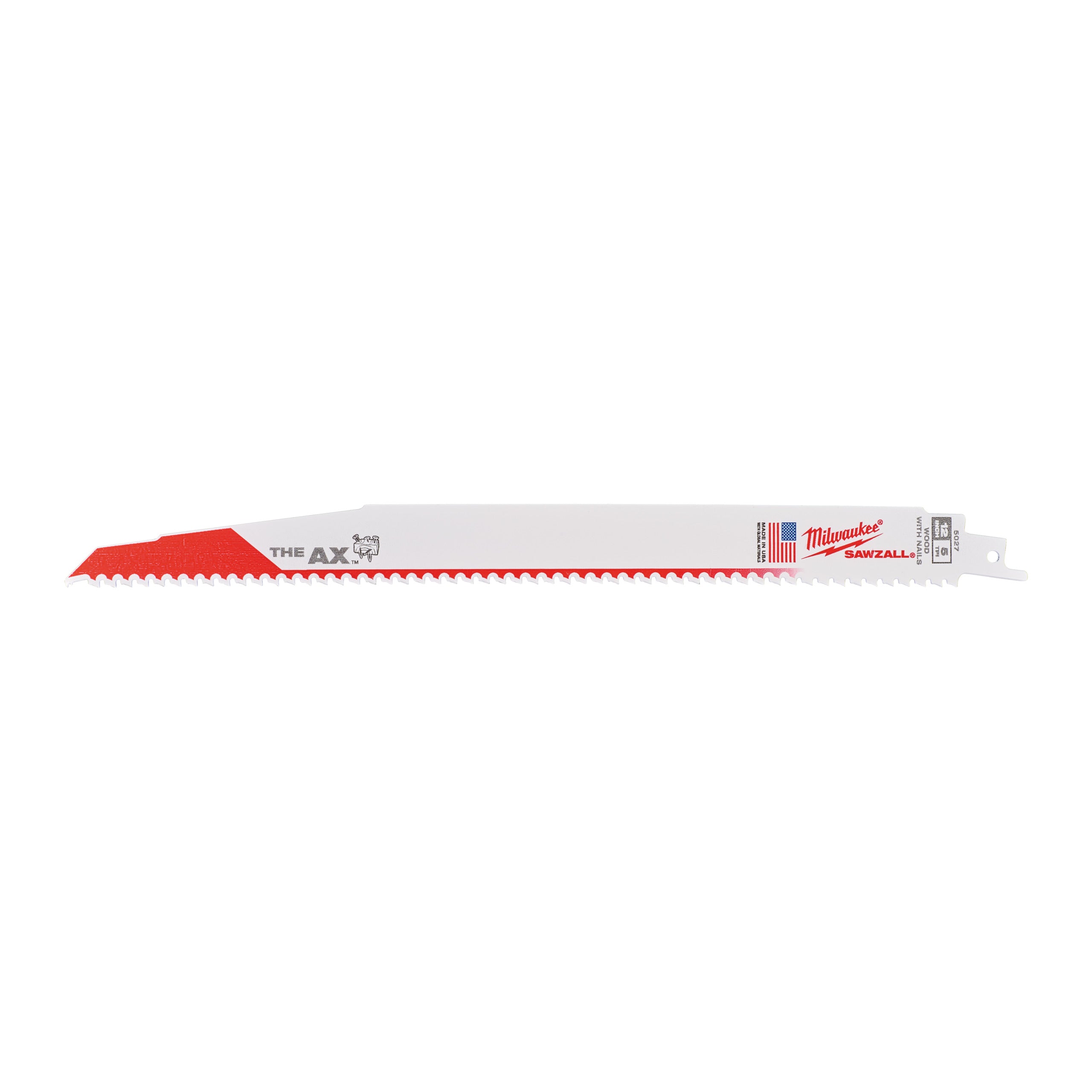 Pânză pentru fierăstrău sabie Sawzall Heavy Duty AX™ pentru lucrări de demolare Milwaukee AX 300mm x 5 Tpi, cod 48475027