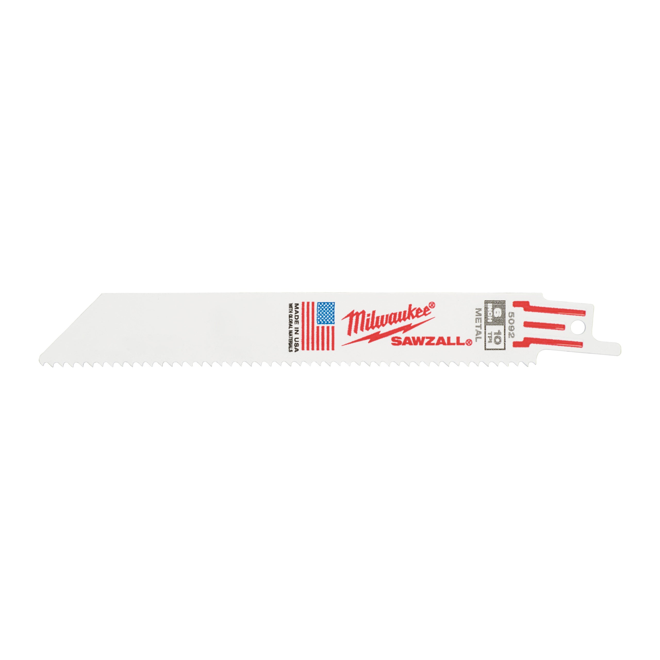 Pânză pentru fierăstrău sabie Sawzall Lemn / Metal / Plastic: Pânze universale Milwaukee 150mm x 10 Tpi, cod 48475092