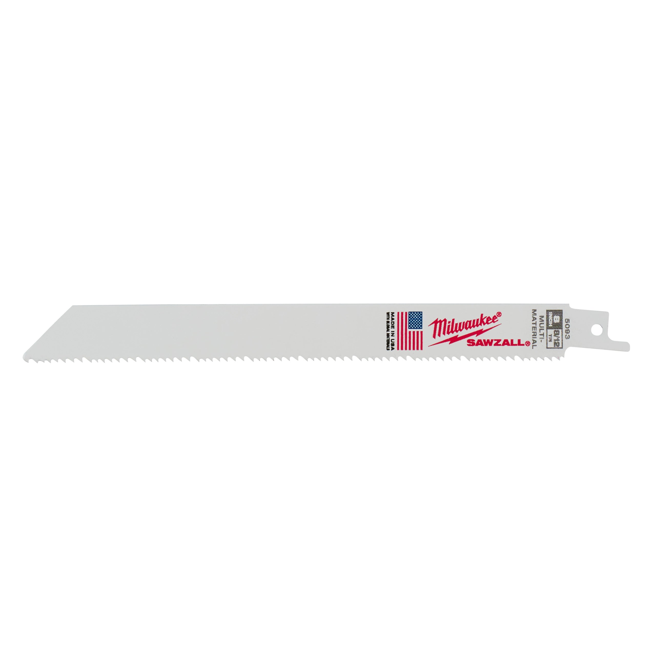 Pânză pentru fierăstrău sabie Sawzall Lemn / Metal / Plastic: Pânze universale Milwaukee 200mm x 8 / 12 Tpi, cod 48475093