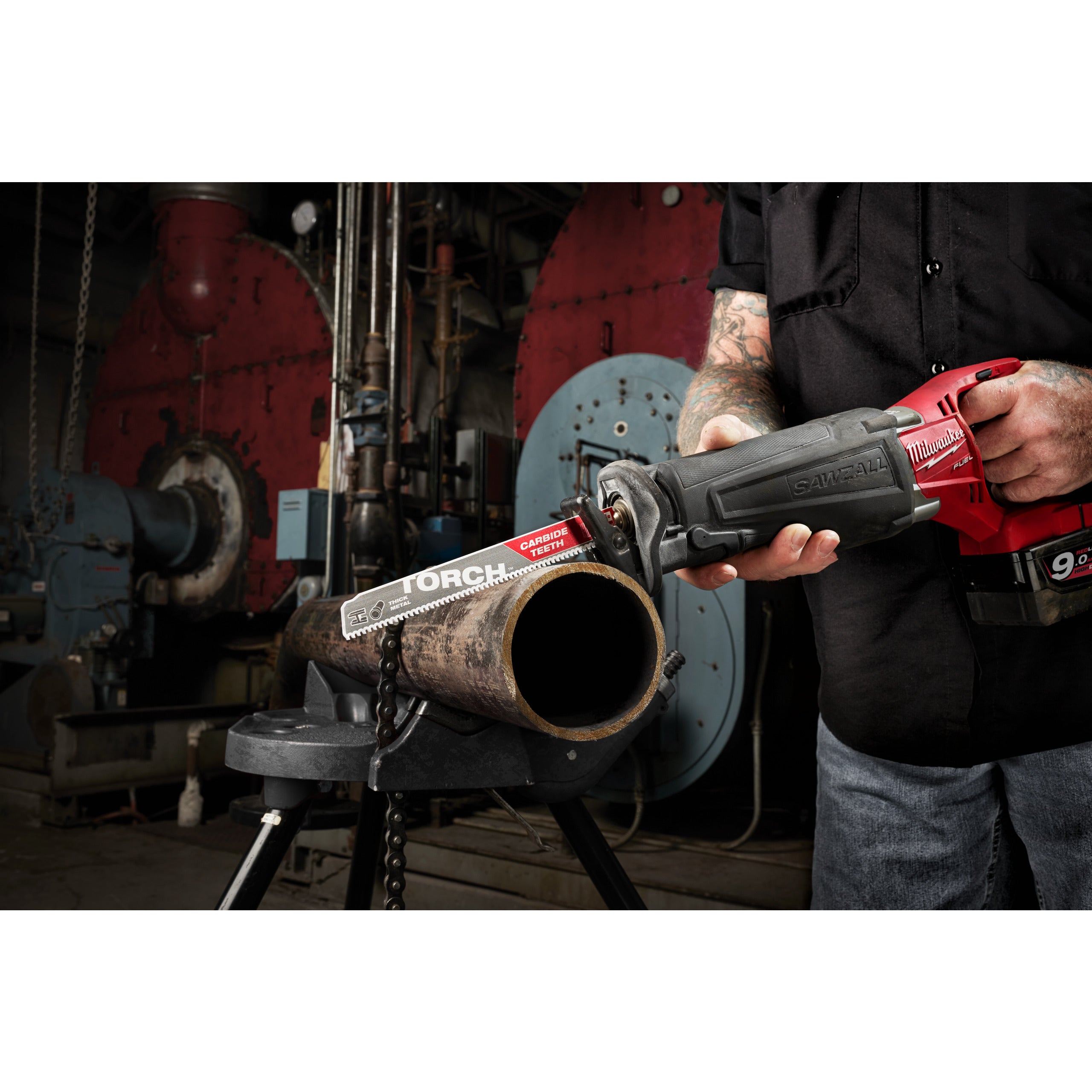 Pânză pentru fierăstrău sabie Sawzall Metal Heavy Duty TORCH™ cu dinți din carbură pentru lucrări de demolare Milwaukee TCT TORCH 230mm x 8 Tpi, cod 48475202