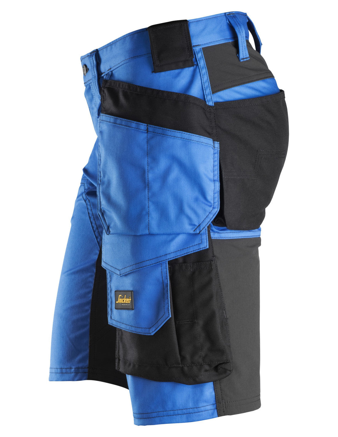 Pantaloni scurți de lucru, stretch, cu buzunare holster, Snickers Workwear, AllroundWork, 6141, True Blue/Black