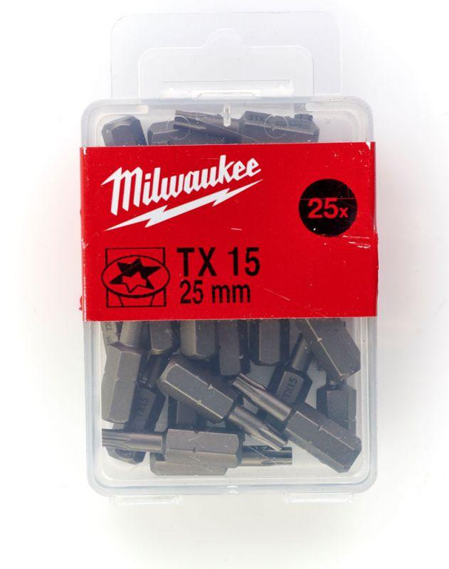 Set biți TX15 (25 buc) lungime 25 mm, Milwaukee cod 4932399595