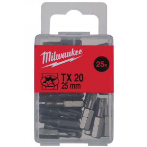 Set biți TX20 (25 buc) lungime 25 mm, Milwaukee cod 4932399596