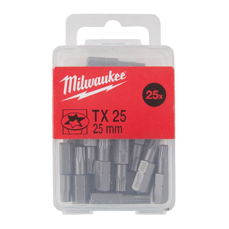Set biți TX25 (25 buc), lungime 25 mm, Milwaukee cod 4932399597