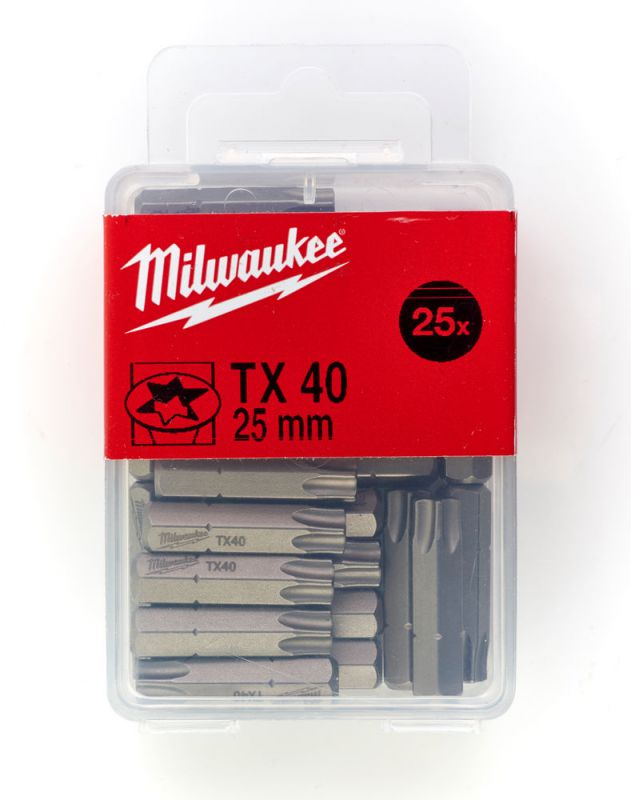 Set biți TX40 (25 buc) lungime 25 mm, Milwaukee cod 4932399600
