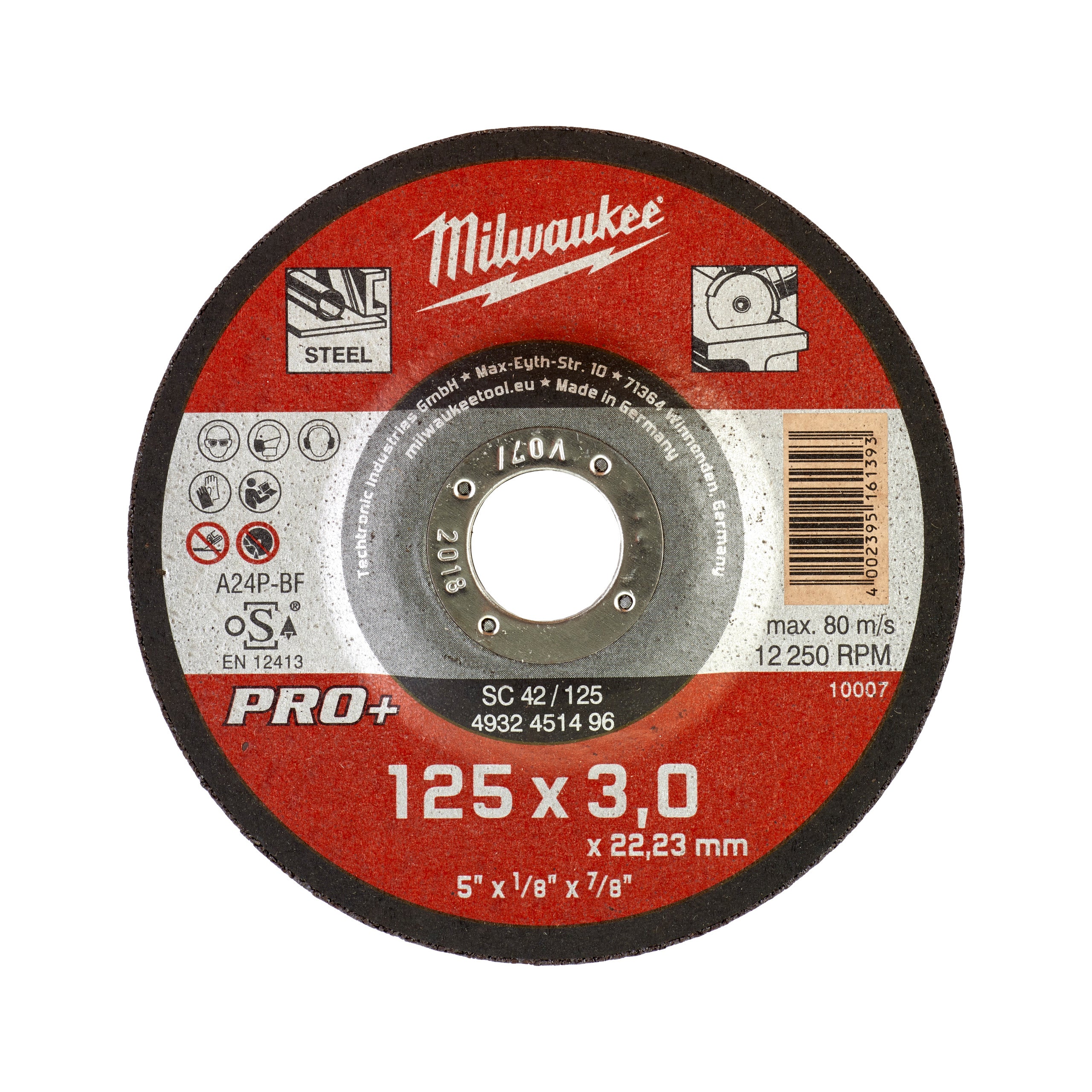 Discuri PRO+ pentru debitare metal Milwaukee SC 42 / 125 x 3 x 22 mm, cod 4932451496