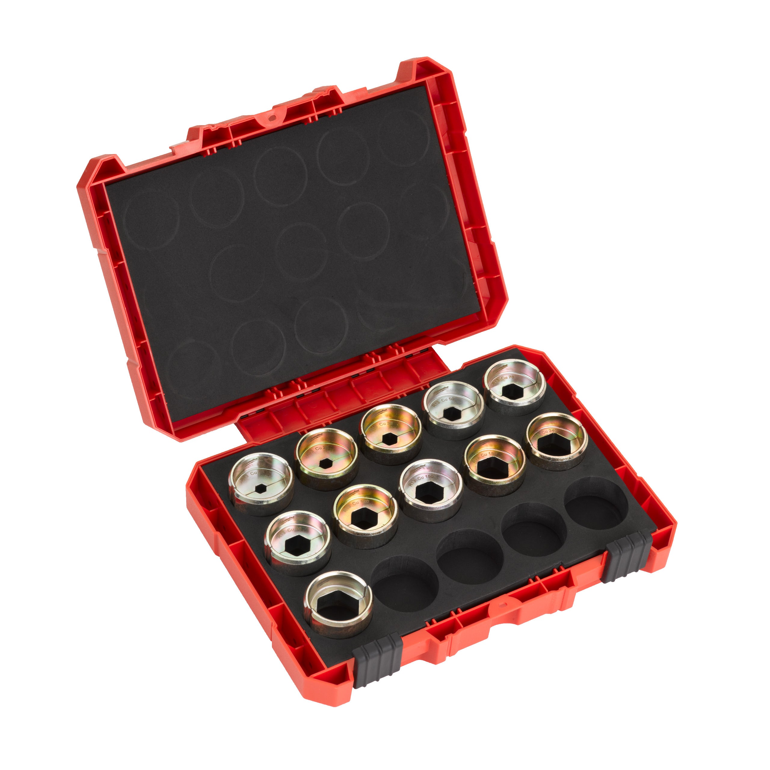 Sculă de sertizat cabluri R13 Cu Set bacuri de sertizare (11) - 16, 25, 35, 50, 70, 95, 120, 150, 185, 240 & 300 mm² Milwaukee R13 CU DIE SETFor M18 HCCT109 42, cod 4932472002