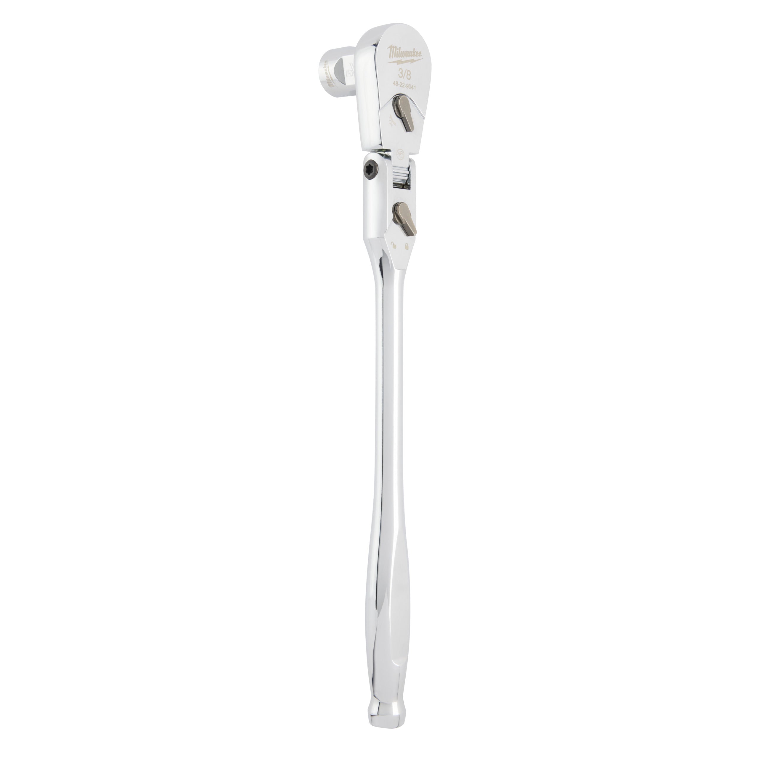 Antrenor cu clichet cu cap pivotant ⅜″ Milwaukee 3/8" Drive Long Flex Head Ratchet, cod 4932479653
