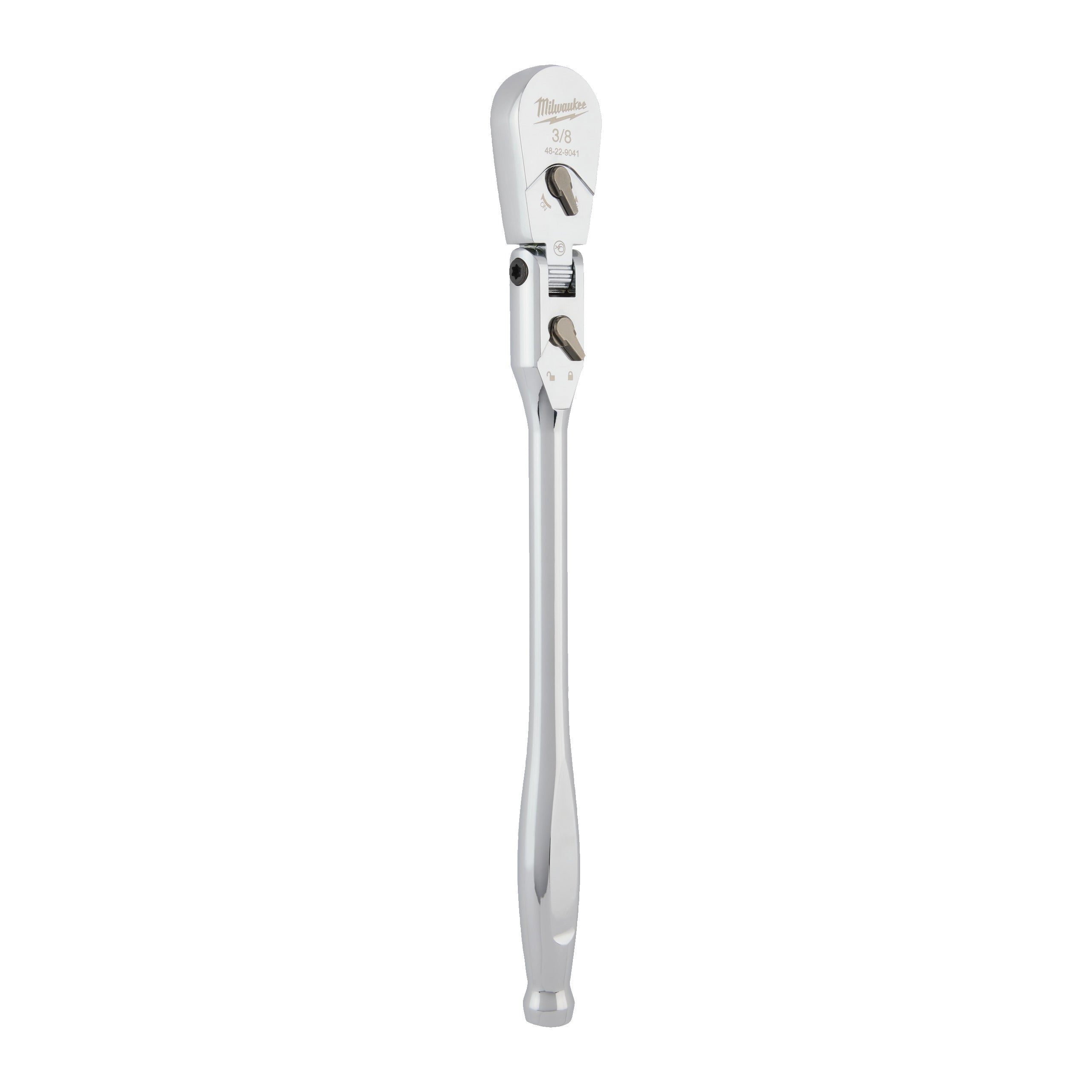 Antrenor cu clichet cu cap pivotant ⅜″ Milwaukee 3/8" Drive Long Flex Head Ratchet, cod 4932479653