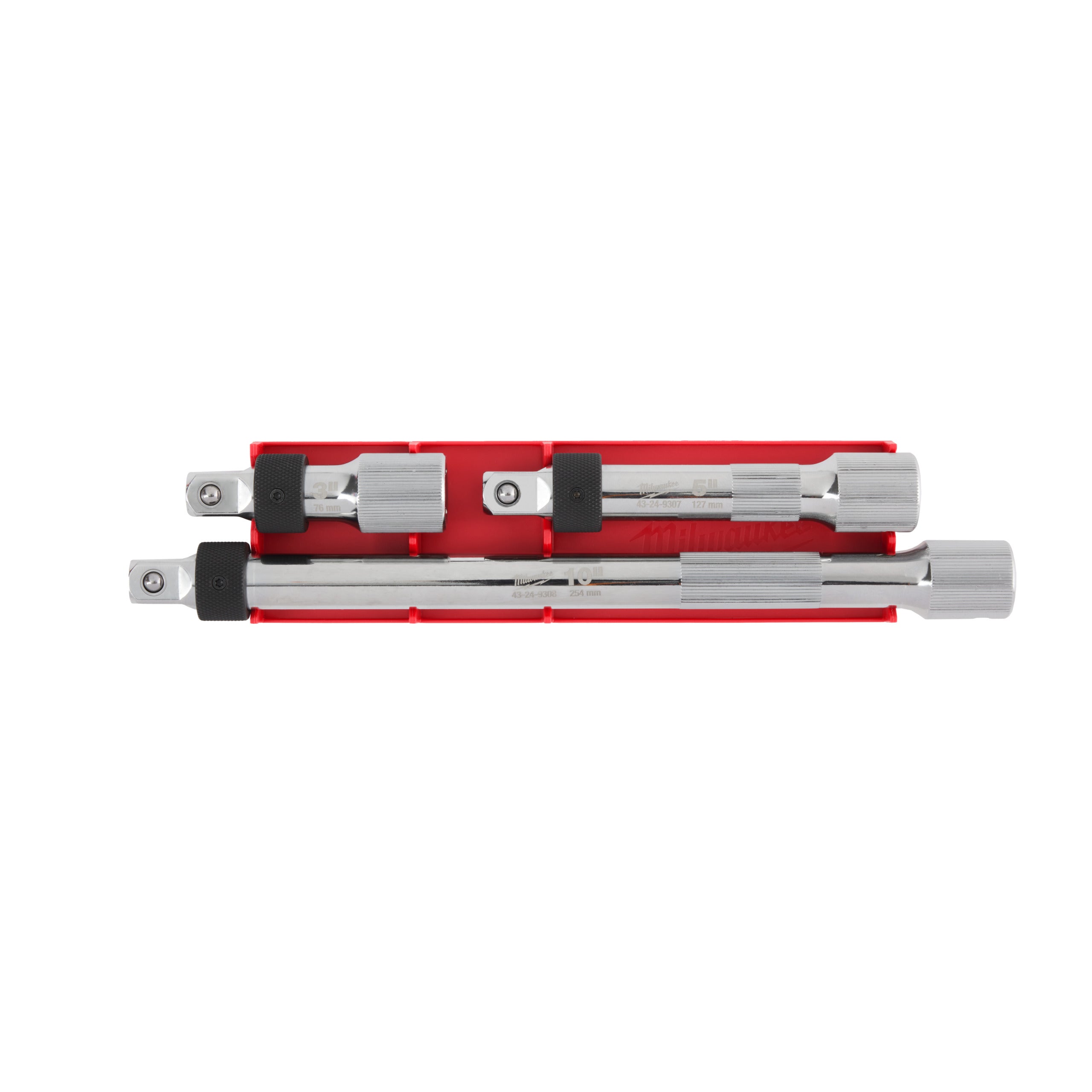 Set prelungitoare ½″ cu blocare Milwaukee 1/2" Drive Locking Extension Set, cod 4932480645