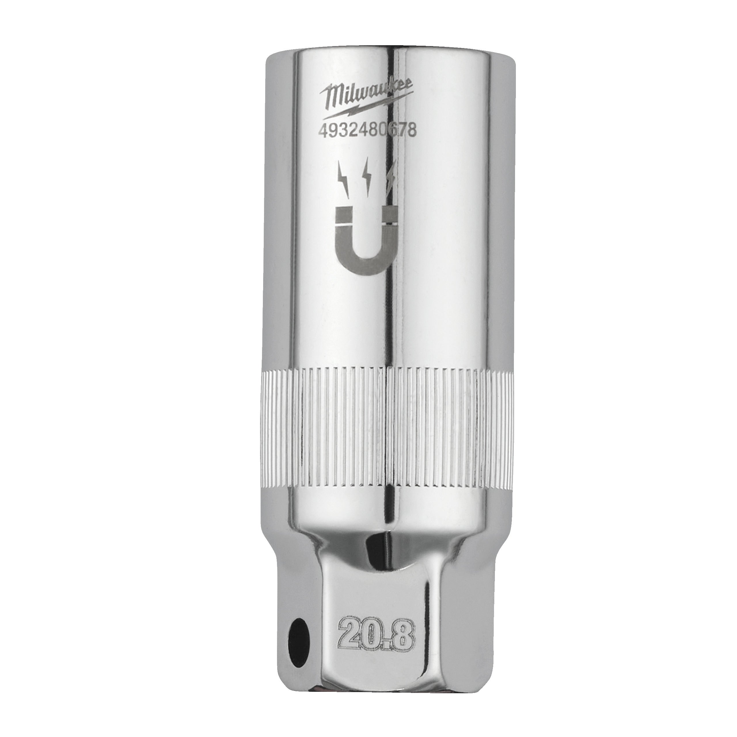 Cheie tubulară ⅜″ magnetică pentru bujii Milwaukee 3/8” Drive 20.8MM Magnetic Spark Plug Socket, cod 4932480678