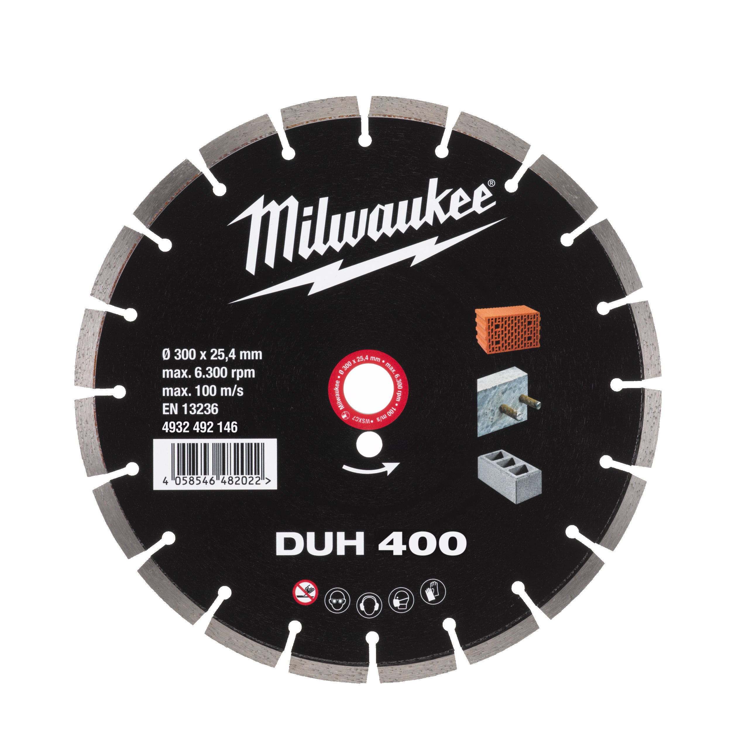 Disc diamantat pentru debitare DUH Milwaukee DUH 300 mm, cod 4932493331