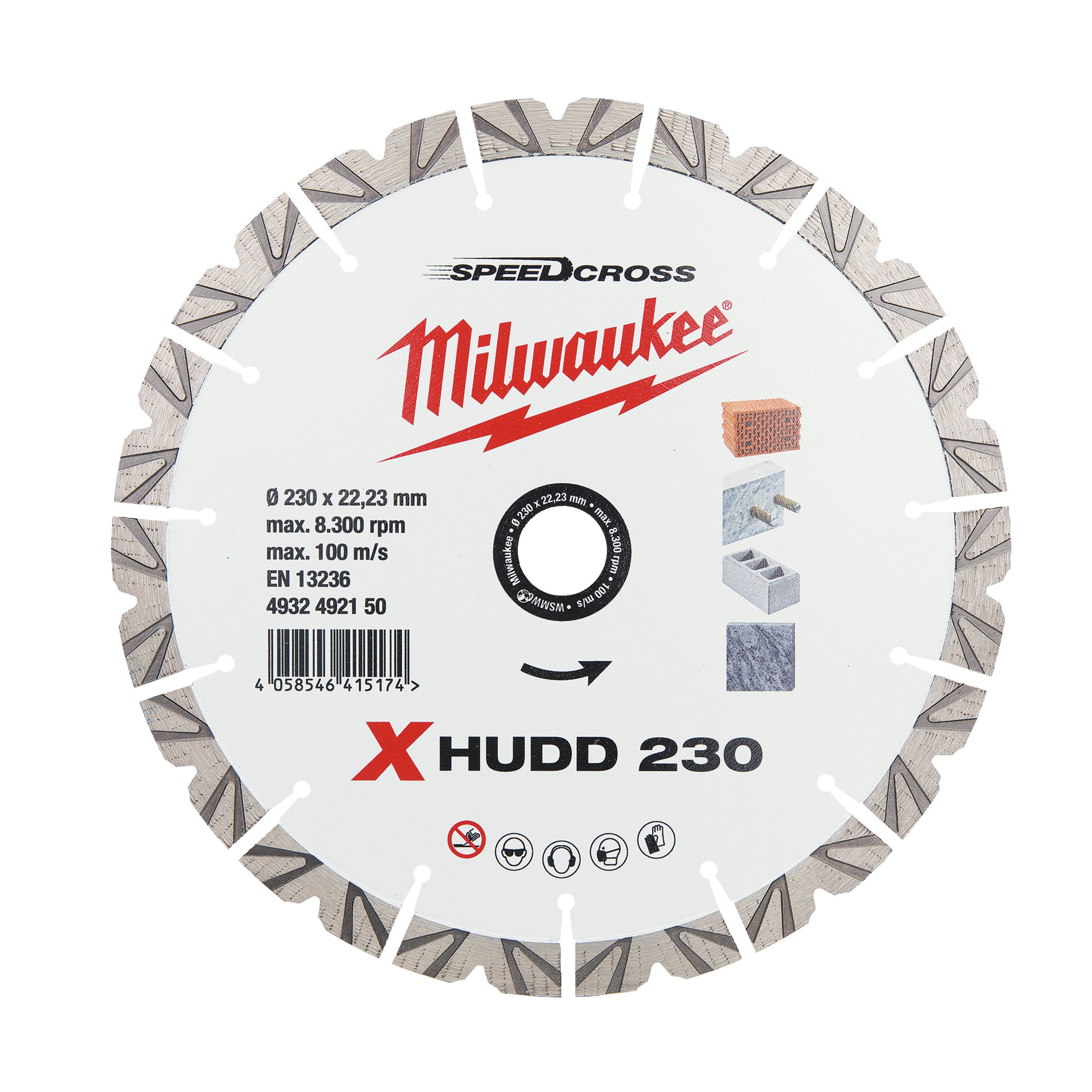 Disc diamantat pentru debitare Milwaukee XHUDD 230 mm Premium Speedcross, cod 4932492150
