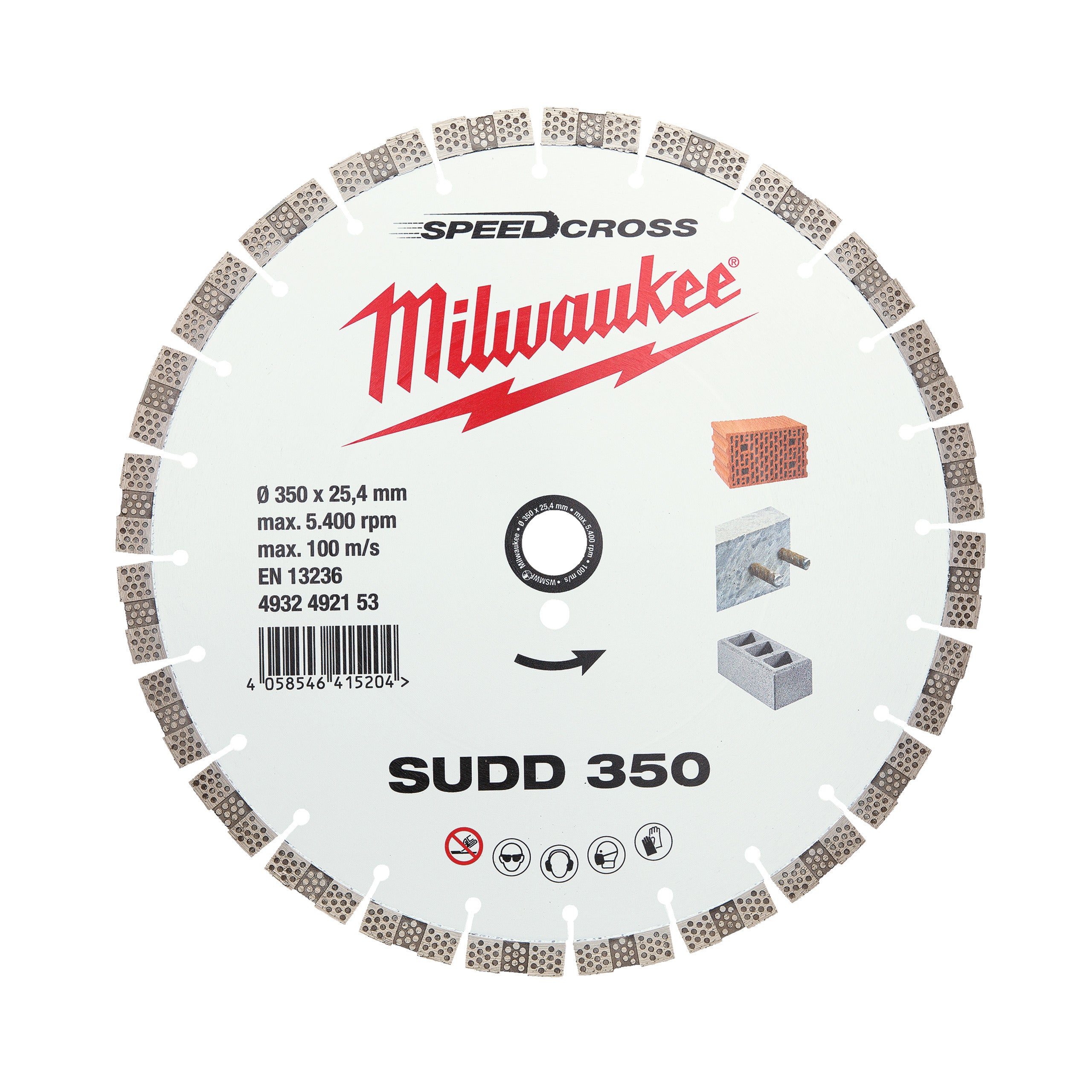 Disc diamantat pentru debitare Speedcross SUDD Milwaukee Speedcross SUDD 350 mm, cod 4932492153