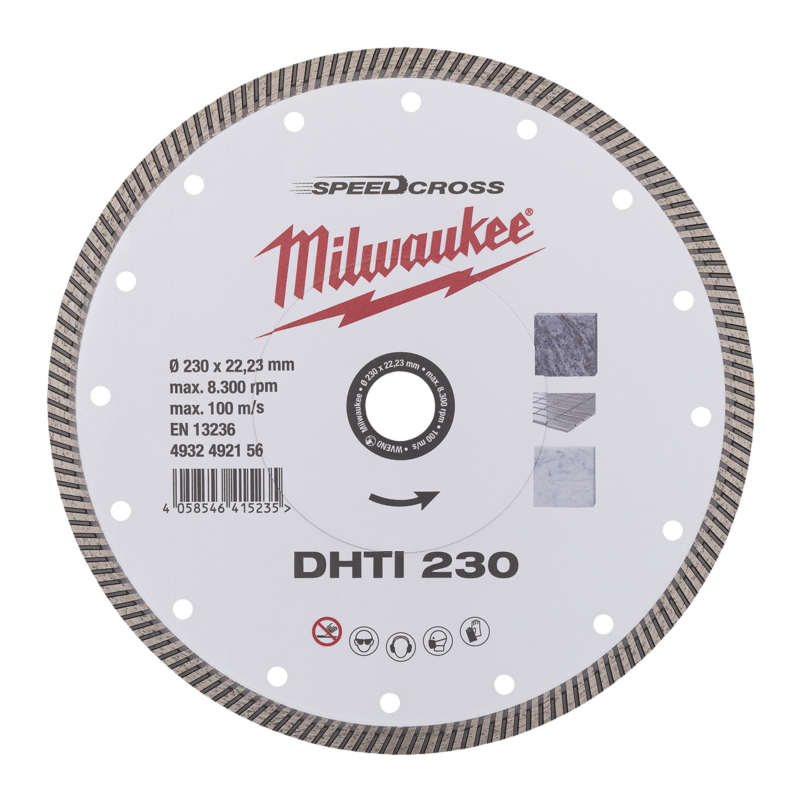 Disc diamantat pentru debitare Speedcross DHTi Milwaukee Speedcross DHTI 230 mm, cod 4932492156