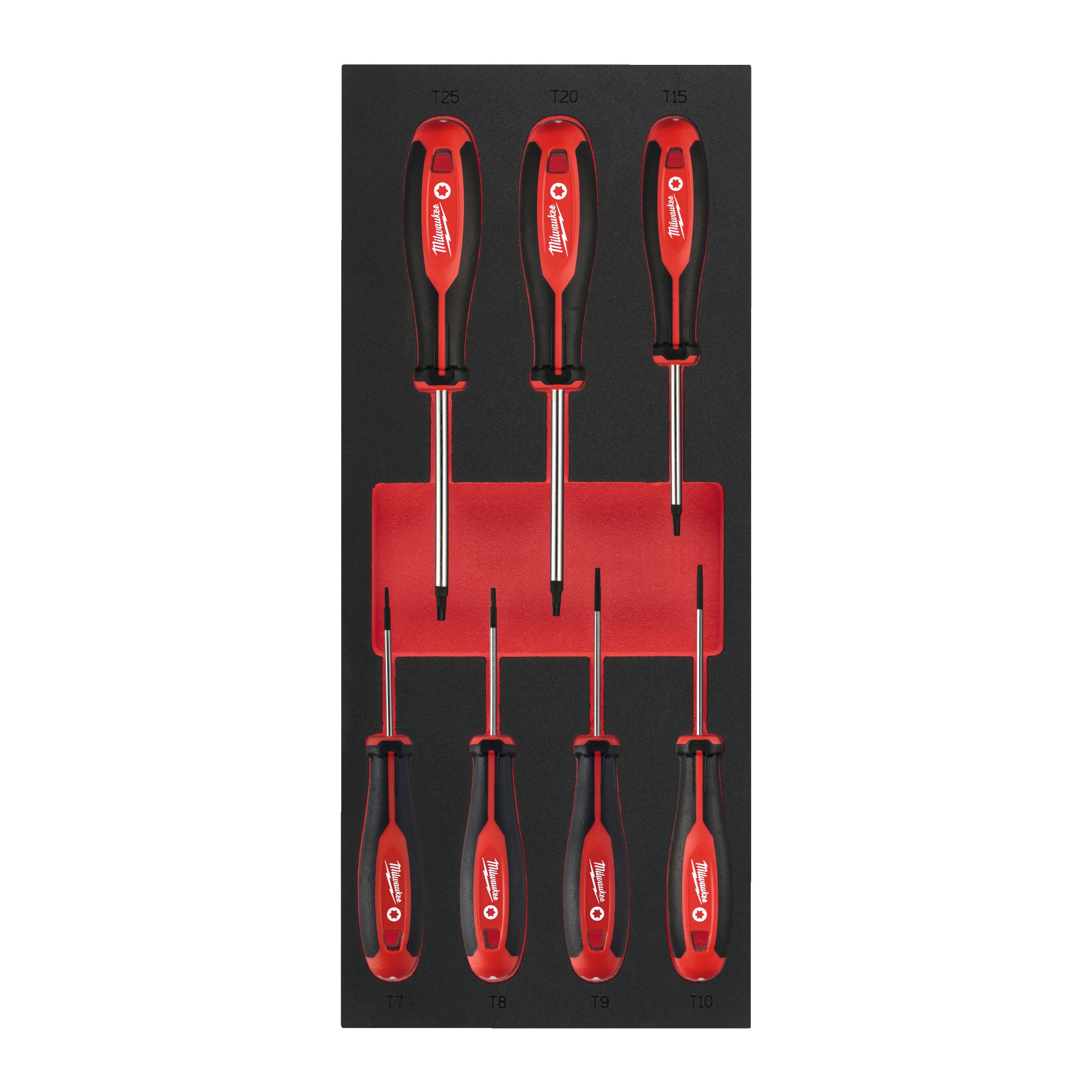 Inserție din spumă pentru dulap metalic TOOLGUARD™ Seturi inserție spumă șurubelnițe Tri-Lobe Milwaukee Screwdriver TX Set 1 Foam Insert, cod 4932492391