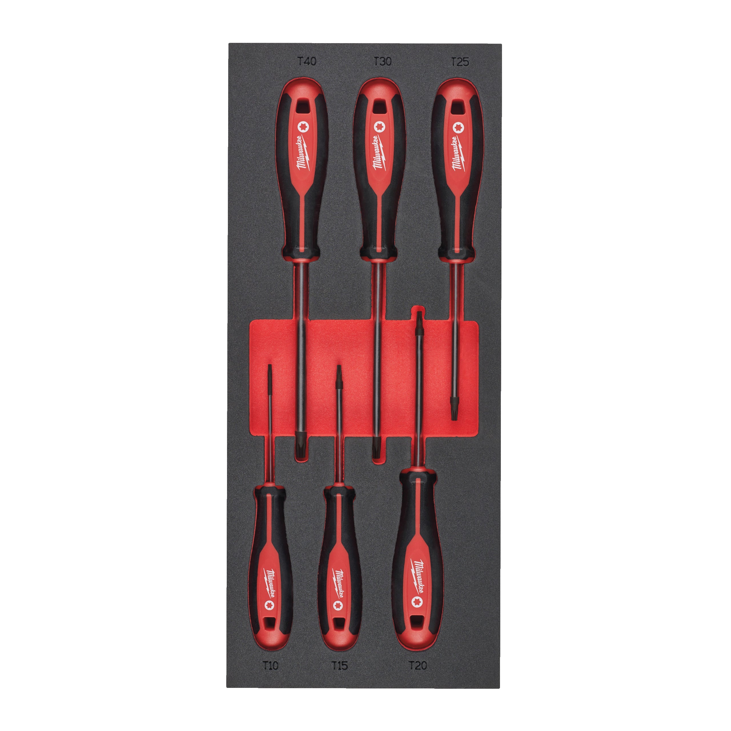 Inserție din spumă pentru dulap metalic TOOLGUARD™ Seturi inserție spumă șurubelnițe Tri-Lobe Milwaukee Screwdriver TX Set 2 Foam Insert, cod 4932492392