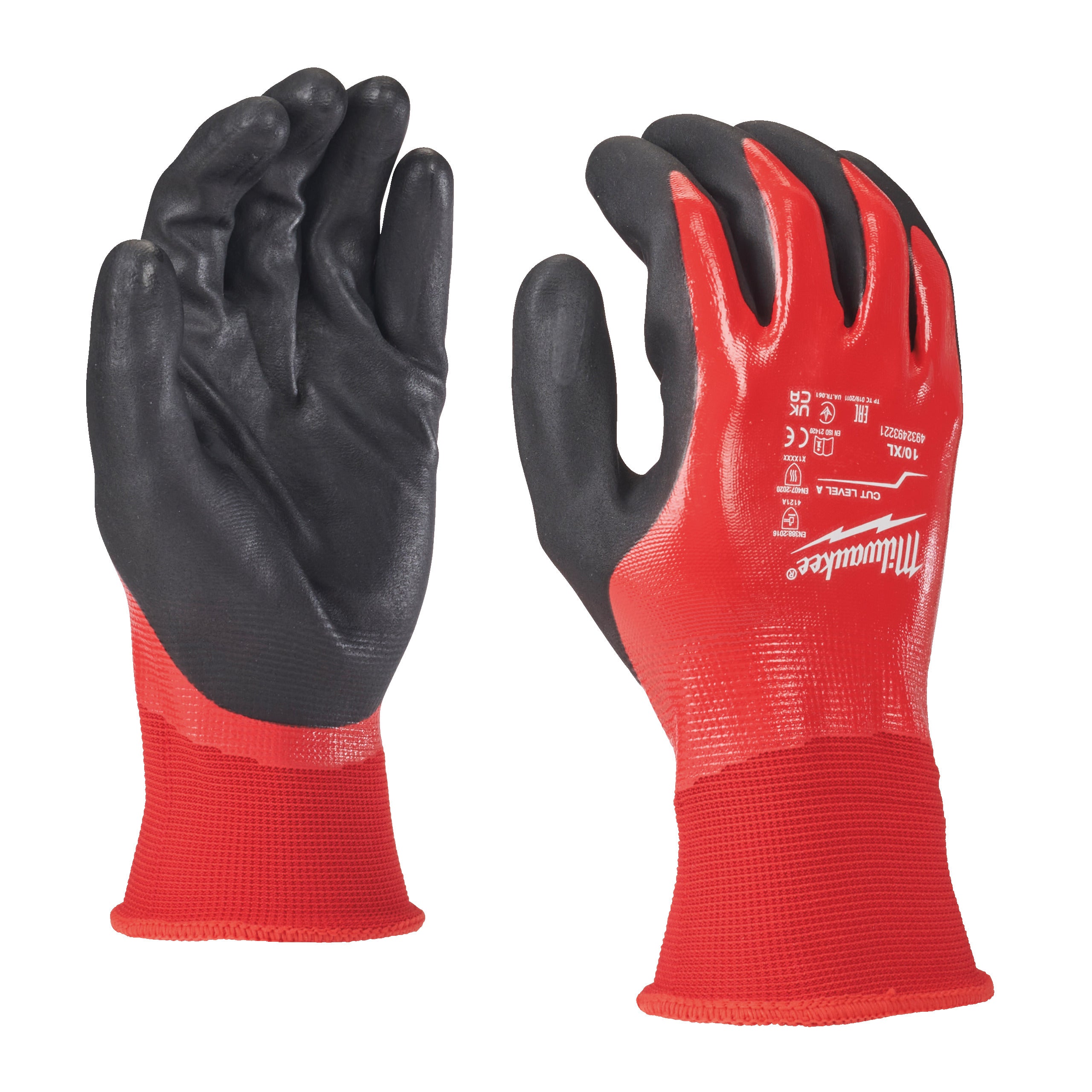 Mănuși de protecție rezistente la tăiere - A, impregnate total Milwaukee Pack Fully Dip Cut A Gloves - 7/S, cod 4932493223