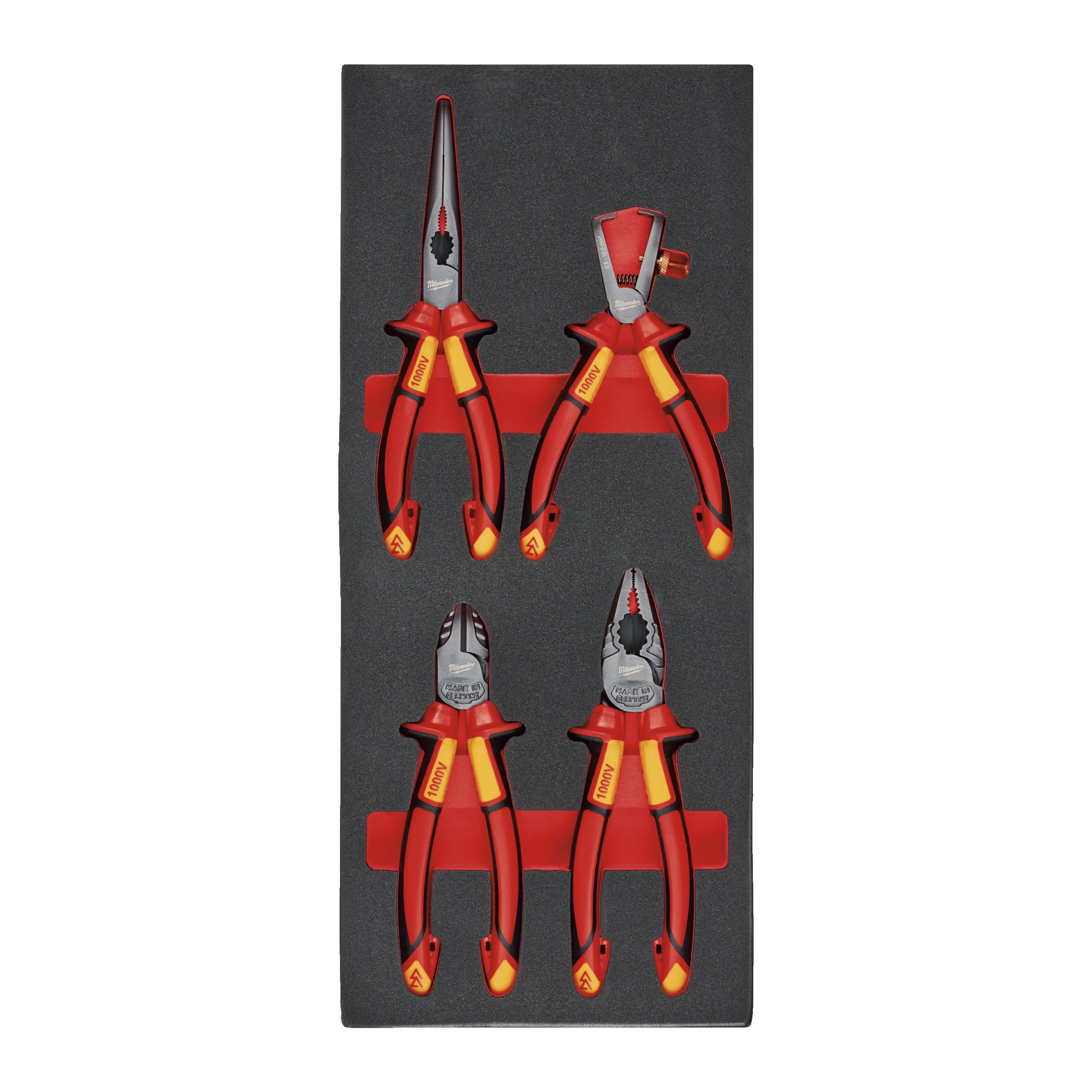 Inserție din spumă pentru dulap metalic TOOLGUARD™ clești VDE Milwaukee VDE Pliers Set Foam Insert - 4 pcs, cod 4932493250